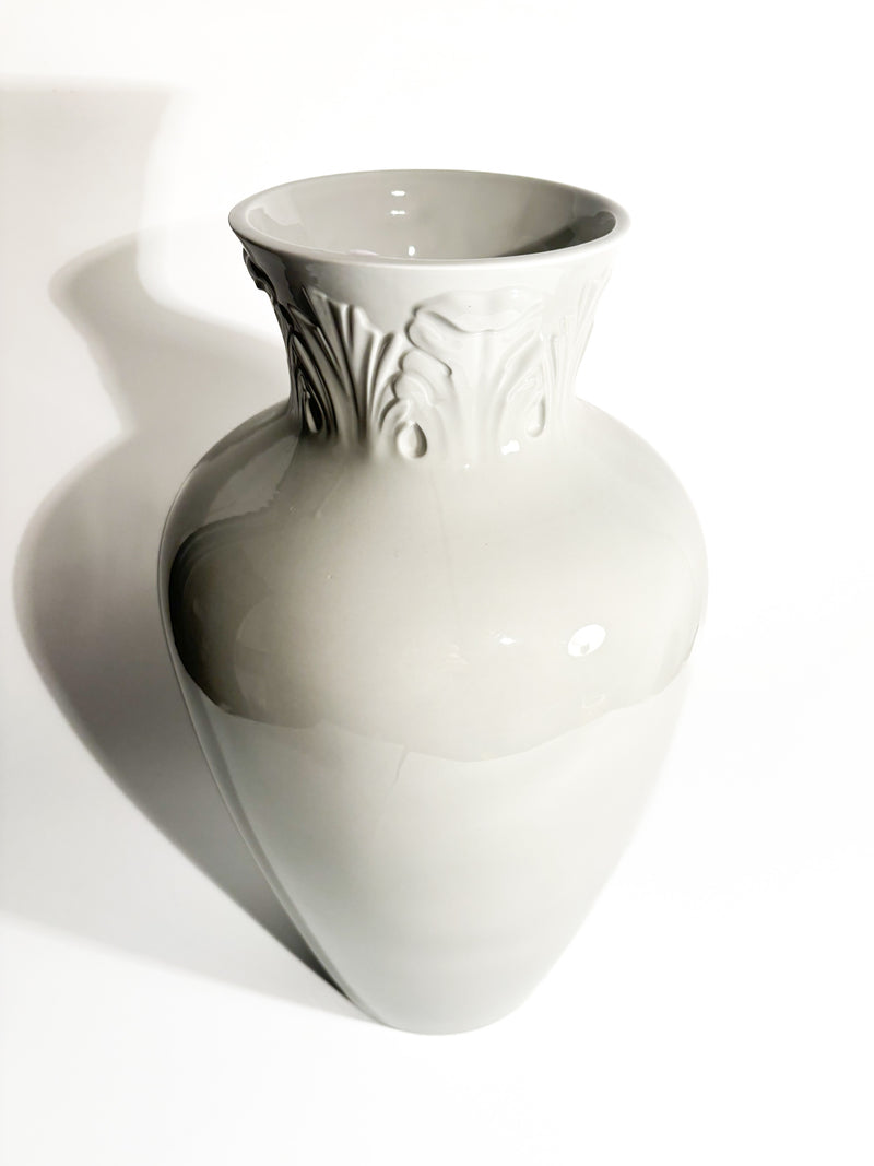 Vaso in Porcellana di Richard Ginori Grigio 'Manifattura 1946' Anni 90