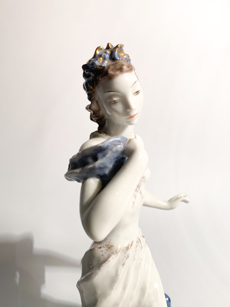 Scultura di Dama in Porcellana di Rosenthal Anni 40