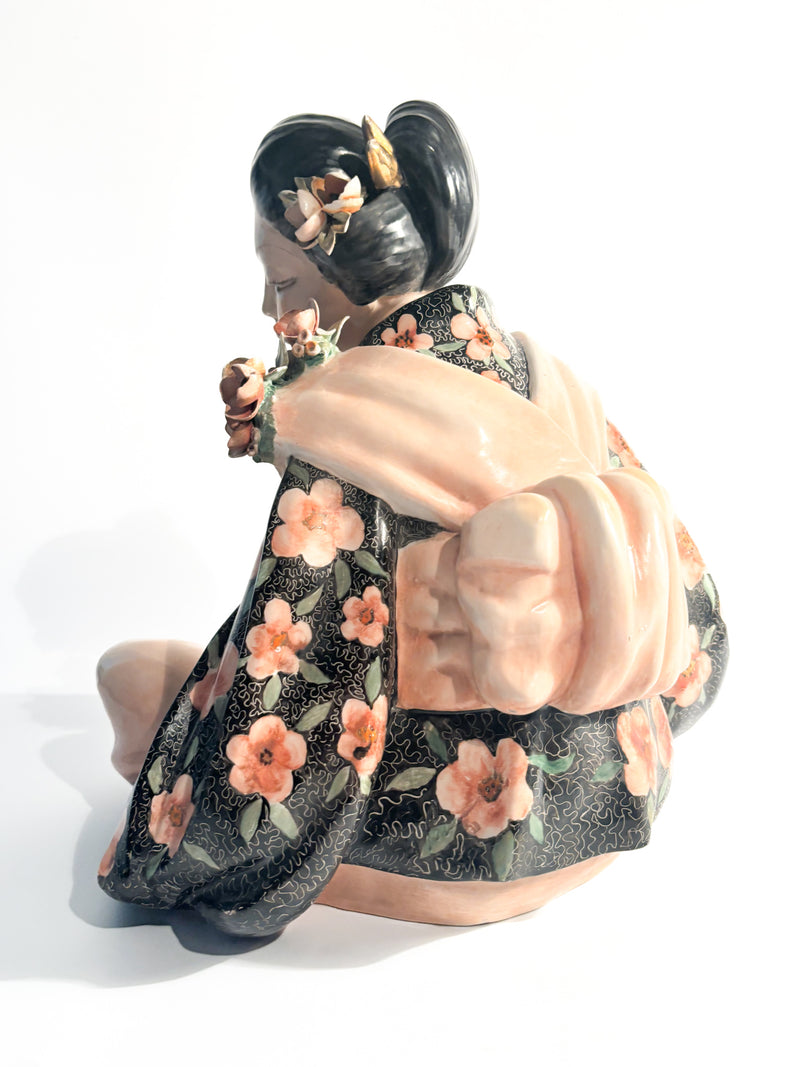 Ceramic Sculpture of Oriental Lady by Bertolotti V.B.C.M. 40s