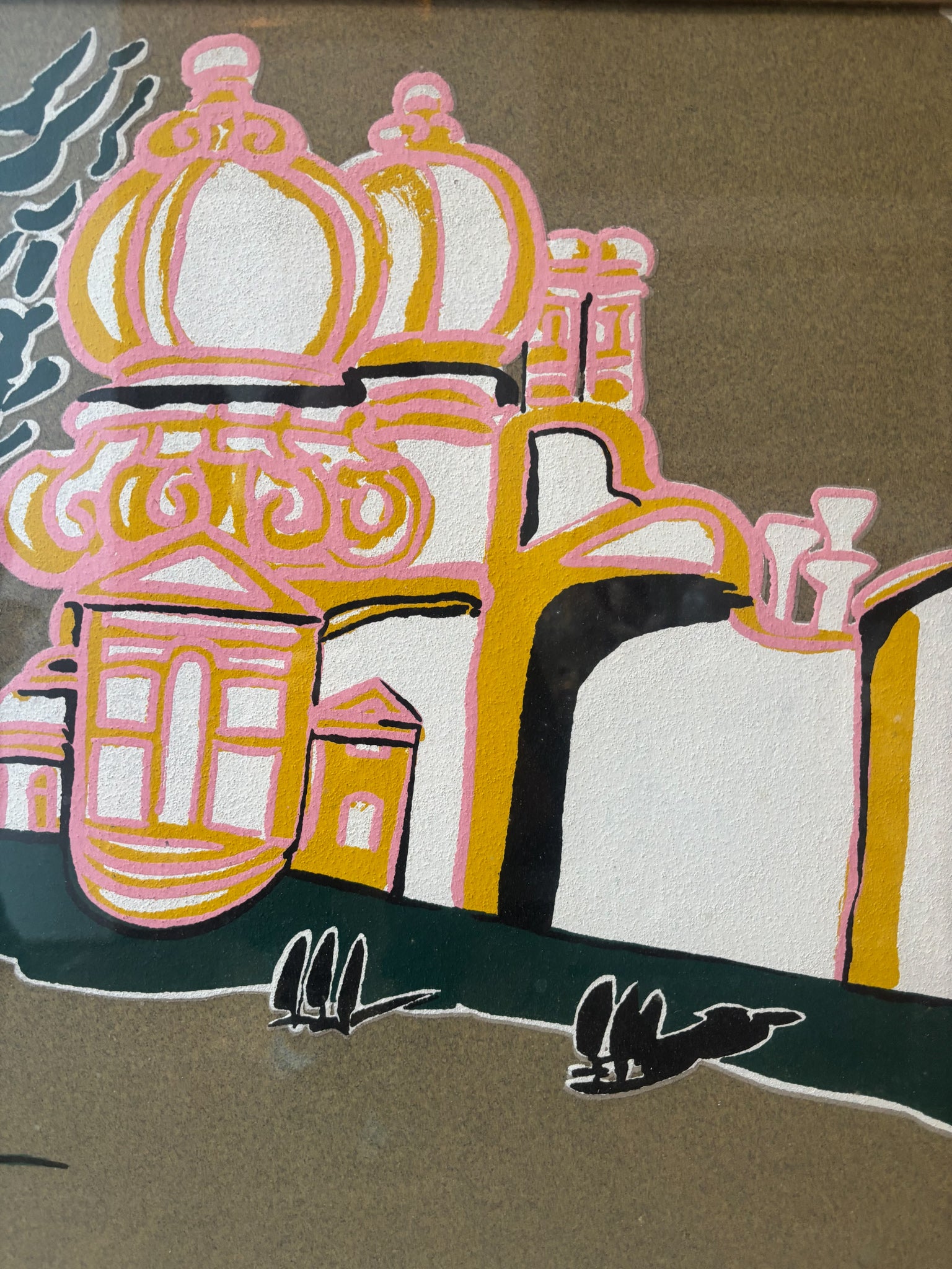 Silkscreen of Venice by Remo Brindisi 1970s