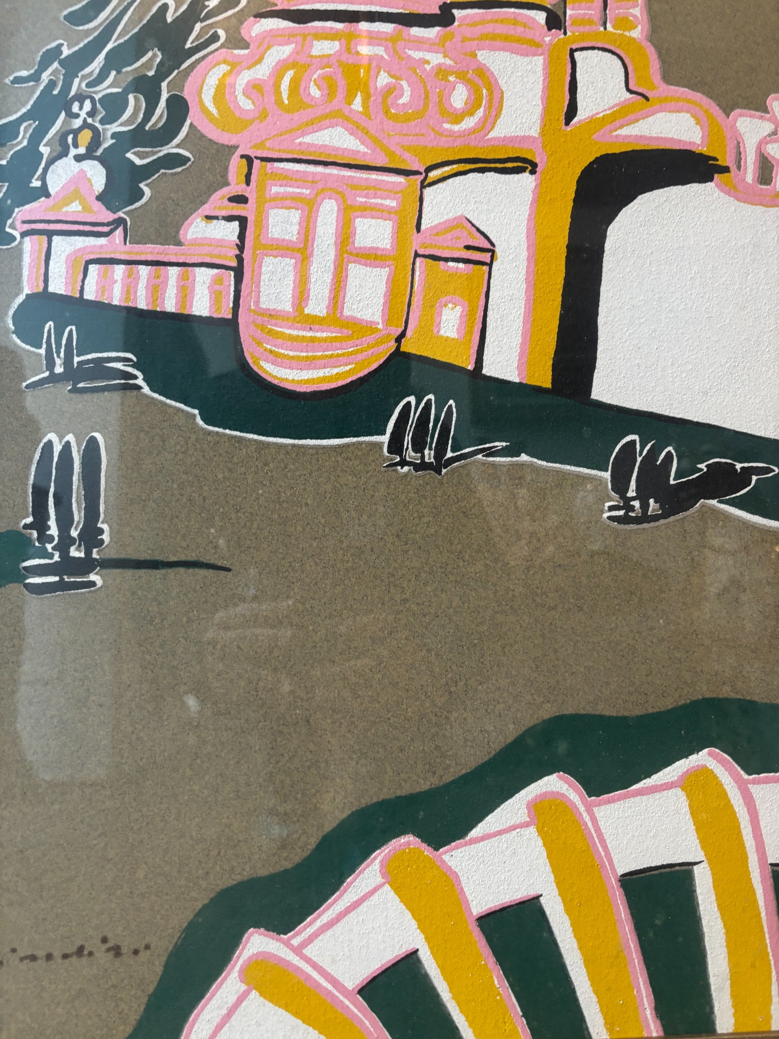 Silkscreen of Venice by Remo Brindisi 1970s