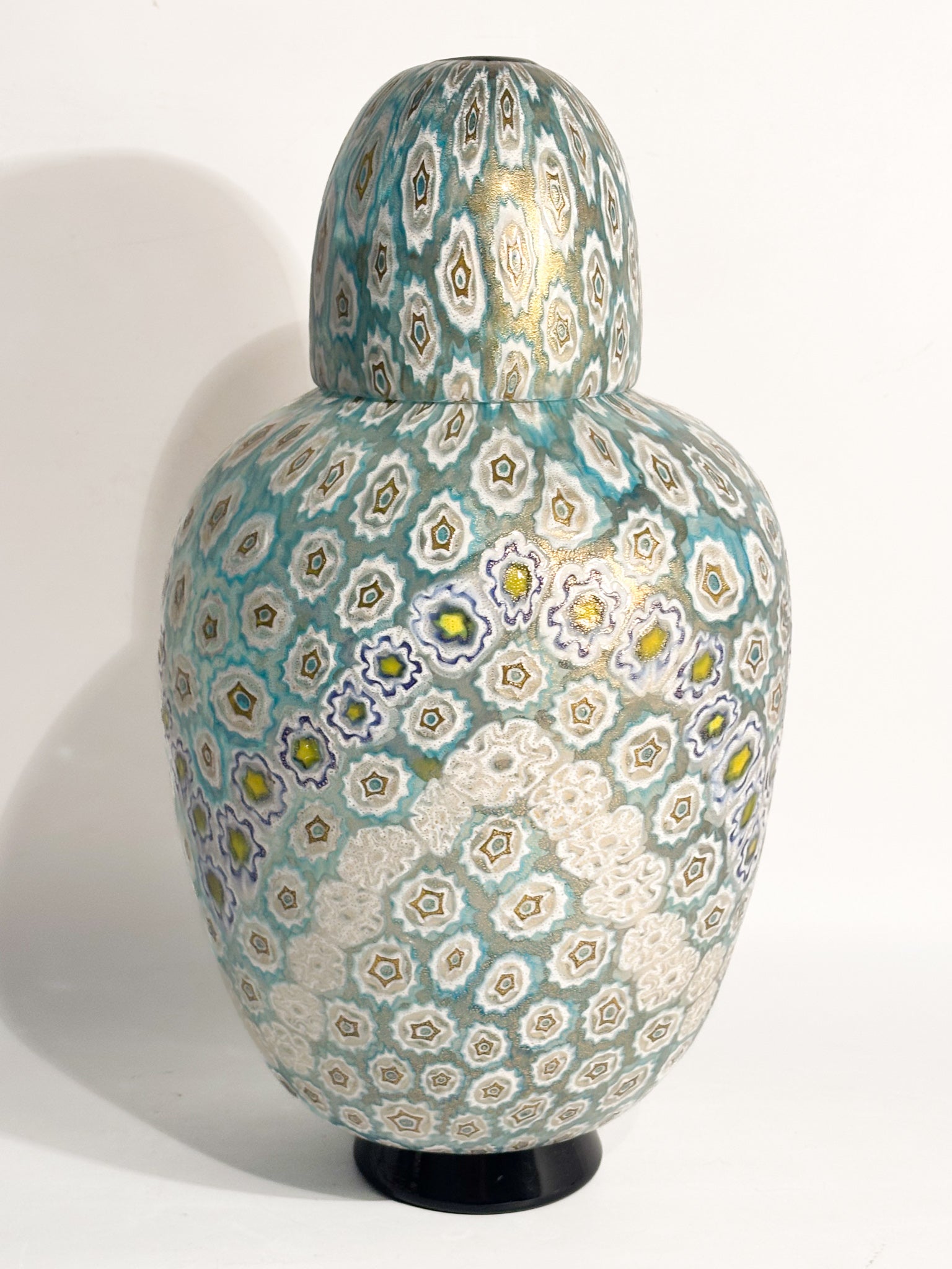 Vaso Potiche in Vetro di Murano con Murrine Millefiori di La Murrina Anni 80
