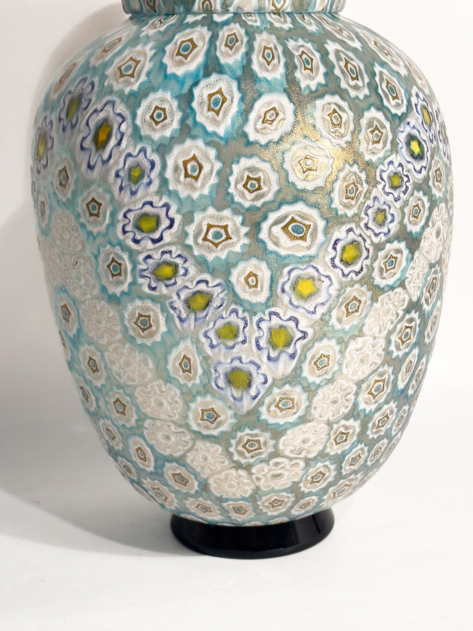Vaso Potiche in Vetro di Murano con Murrine Millefiori di La Murrina Anni 80