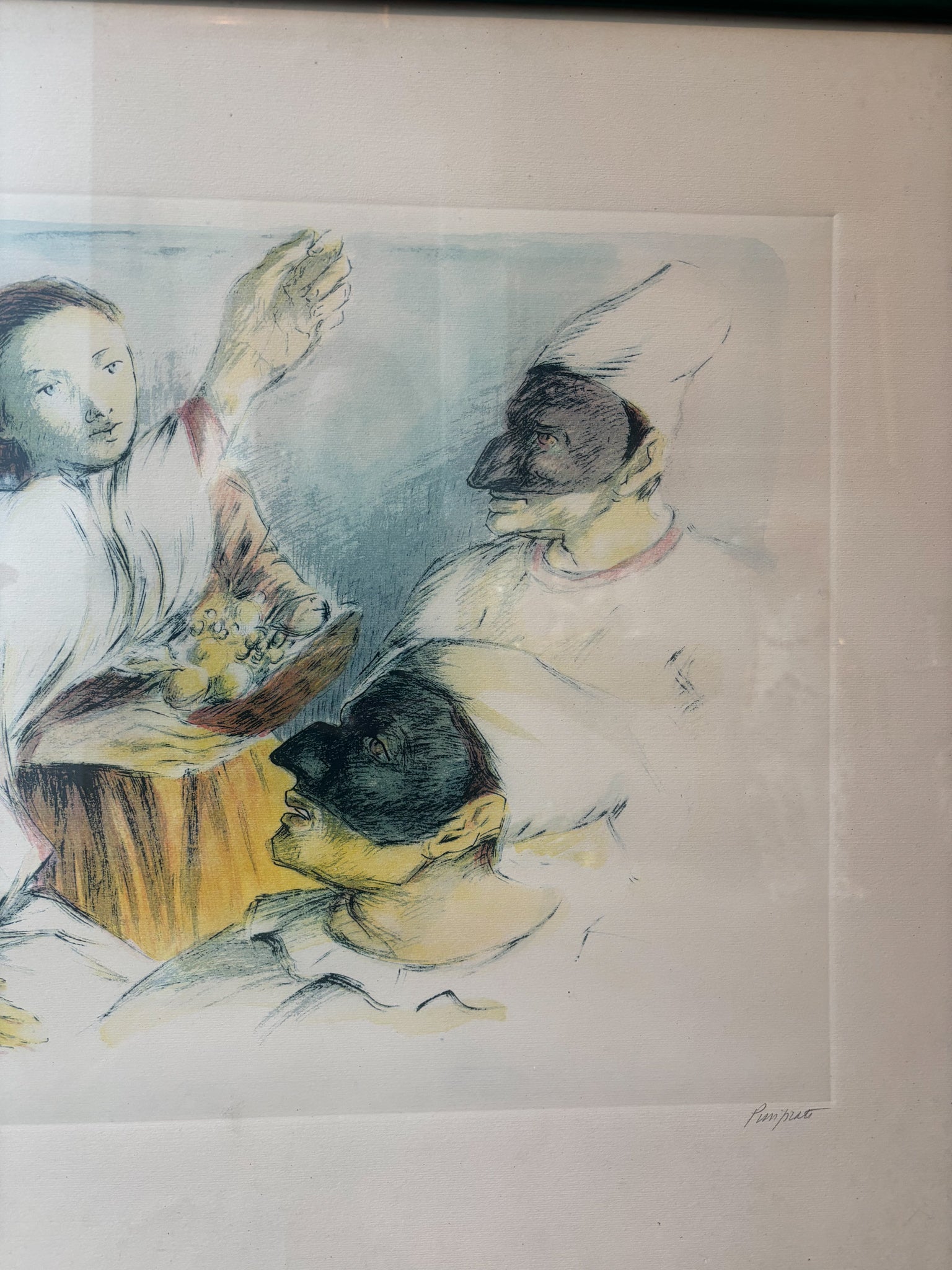 Lithograph on Paper by Domenico Purificato 1960s