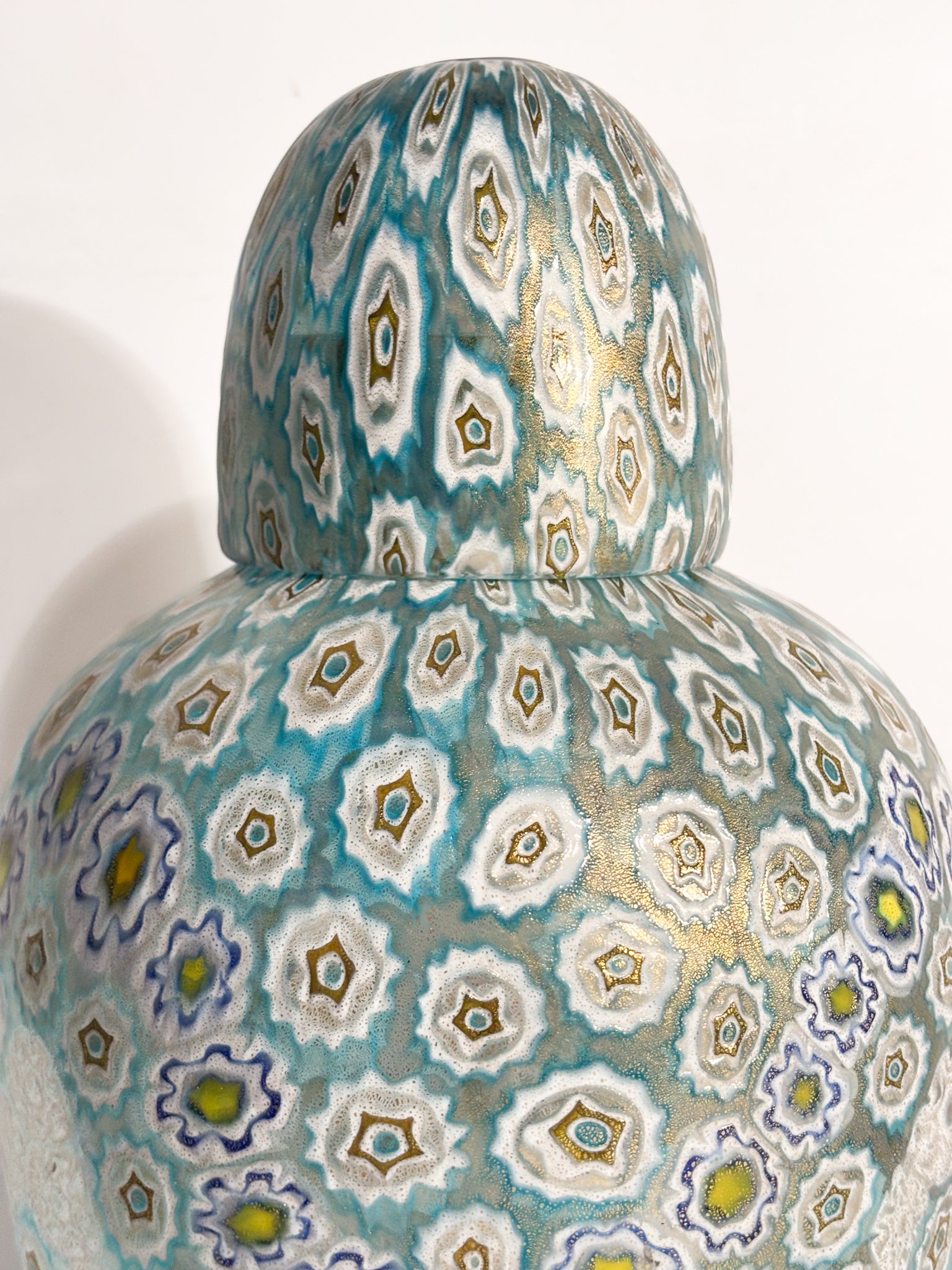 Vaso Potiche in Vetro di Murano con Murrine Millefiori di La Murrina Anni 80