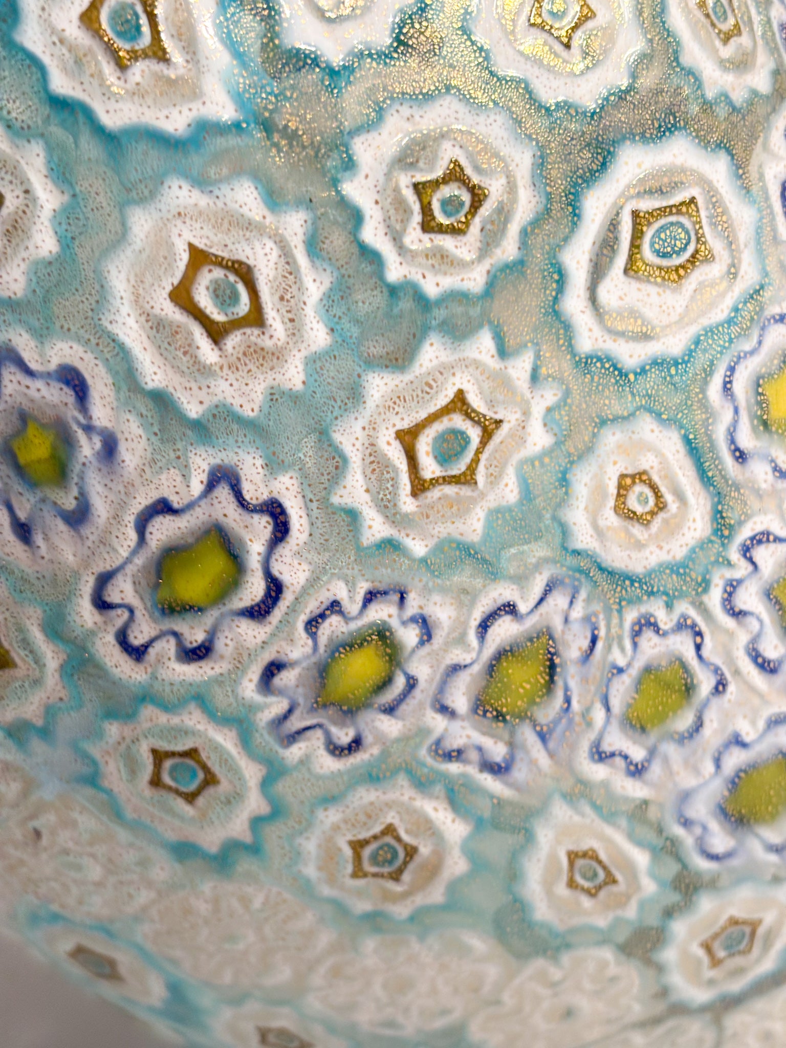 Vaso Potiche in Vetro di Murano con Murrine Millefiori di La Murrina Anni 80