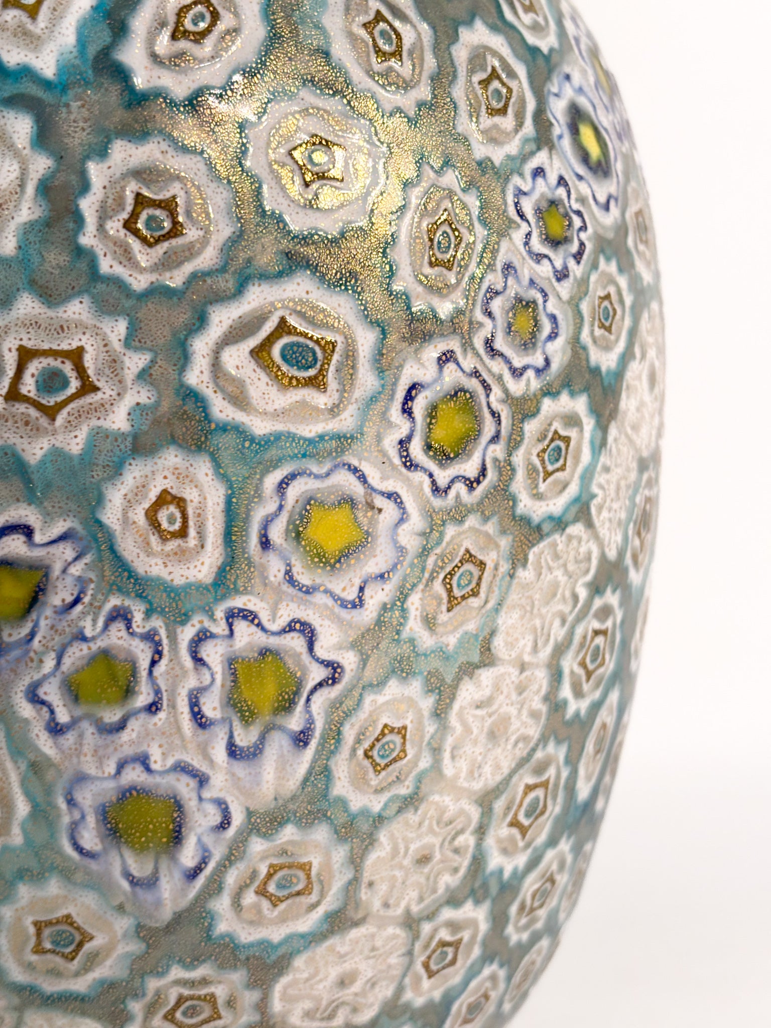 Vaso Potiche in Vetro di Murano con Murrine Millefiori di La Murrina Anni 80