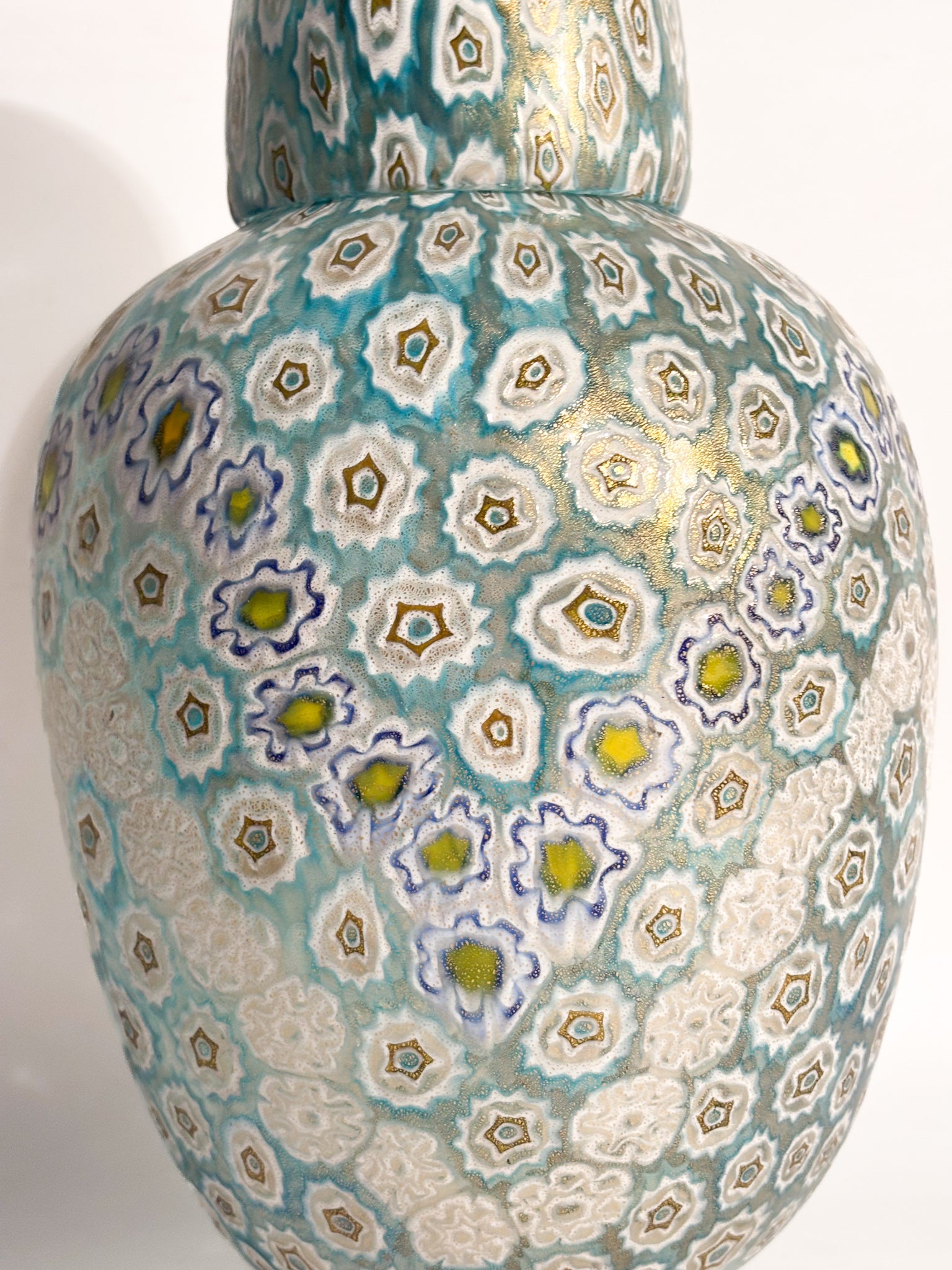 Vaso Potiche in Vetro di Murano con Murrine Millefiori di La Murrina Anni 80