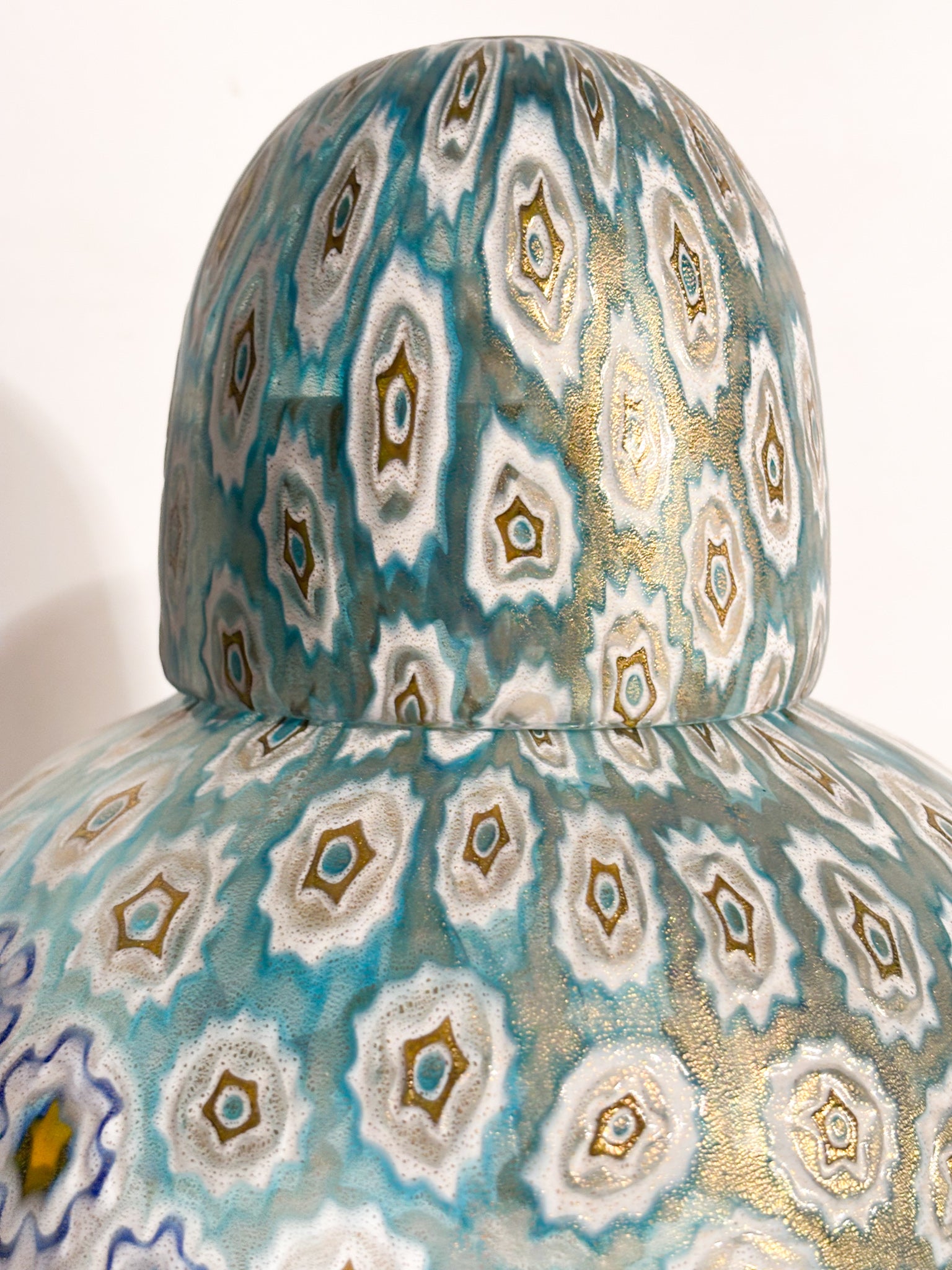 Vaso Potiche in Vetro di Murano con Murrine Millefiori di La Murrina Anni 80
