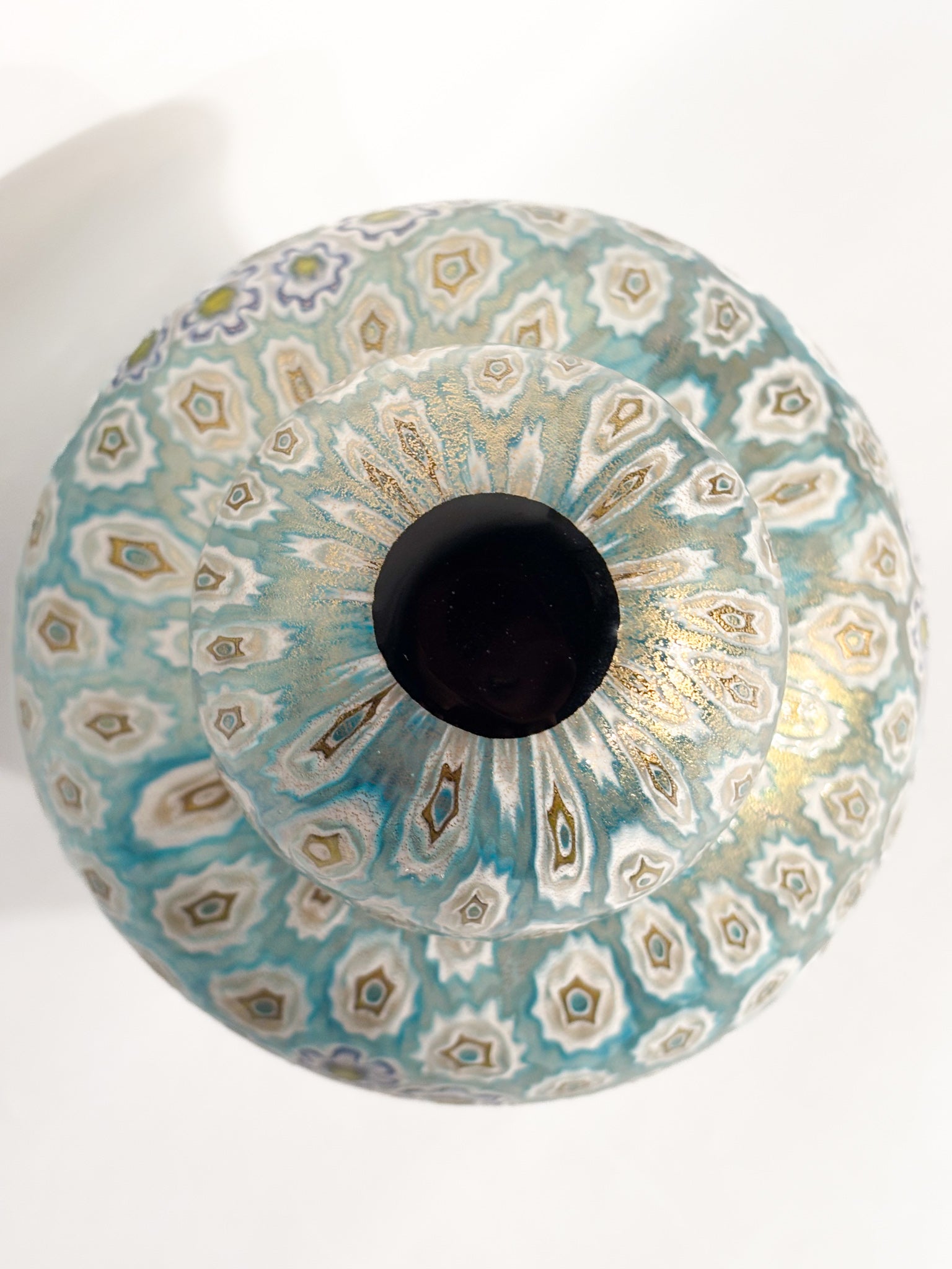 Vaso Potiche in Vetro di Murano con Murrine Millefiori di La Murrina Anni 80