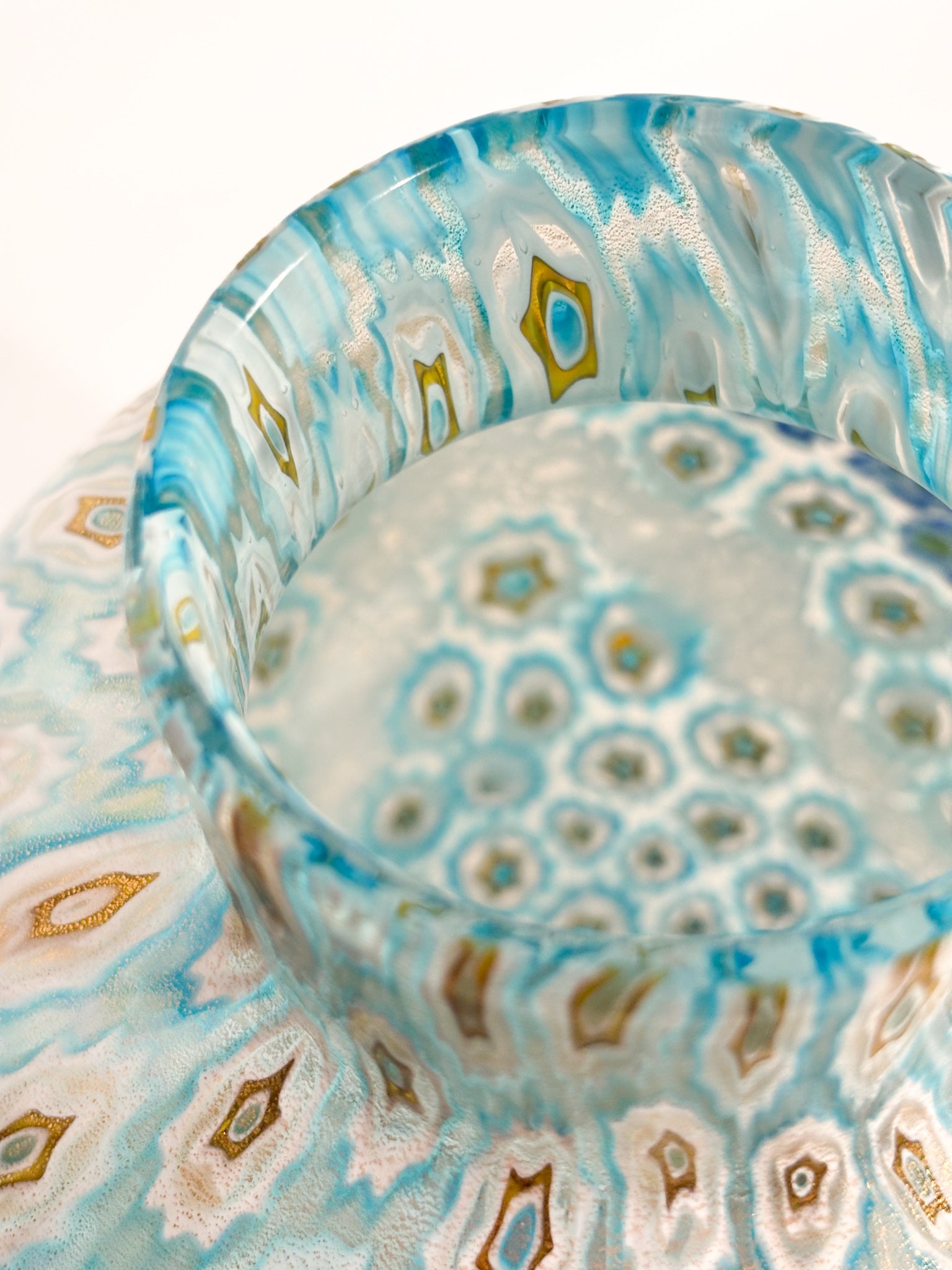 Vaso Potiche in Vetro di Murano con Murrine Millefiori di La Murrina Anni 80