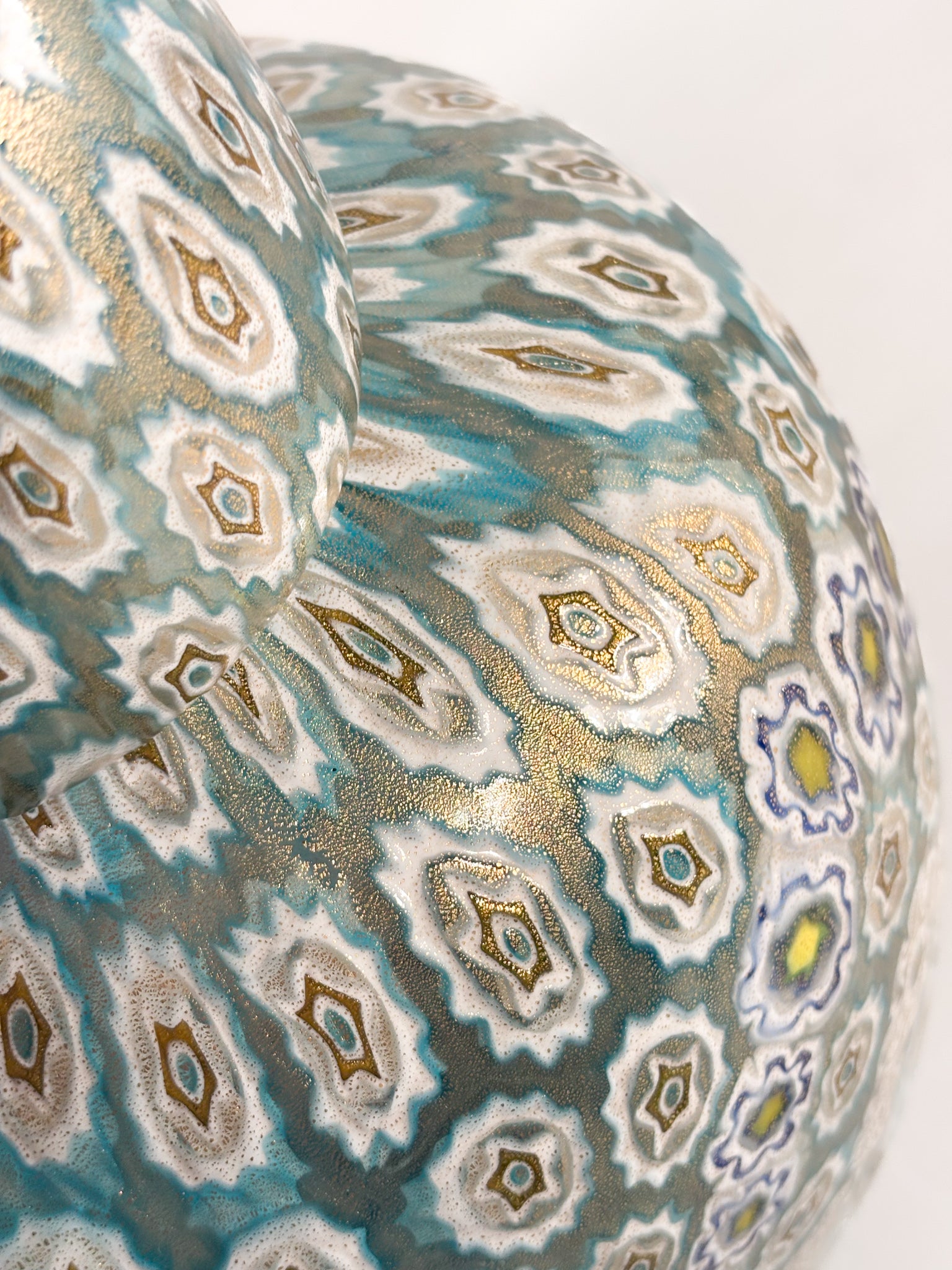 Vaso Potiche in Vetro di Murano con Murrine Millefiori di La Murrina Anni 80