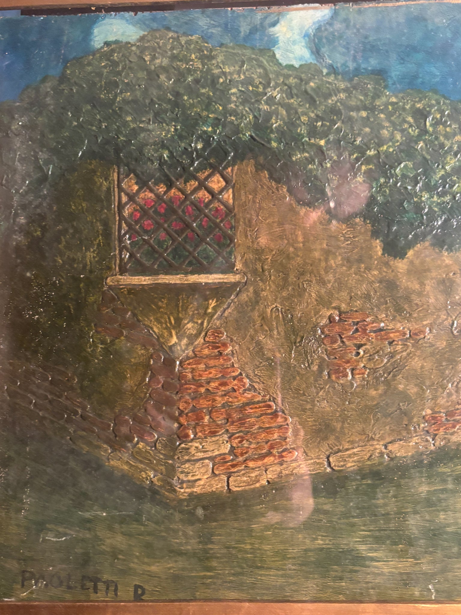 Oil Painting on Panel of Landscape by Rodolfo Paoletti 1920s