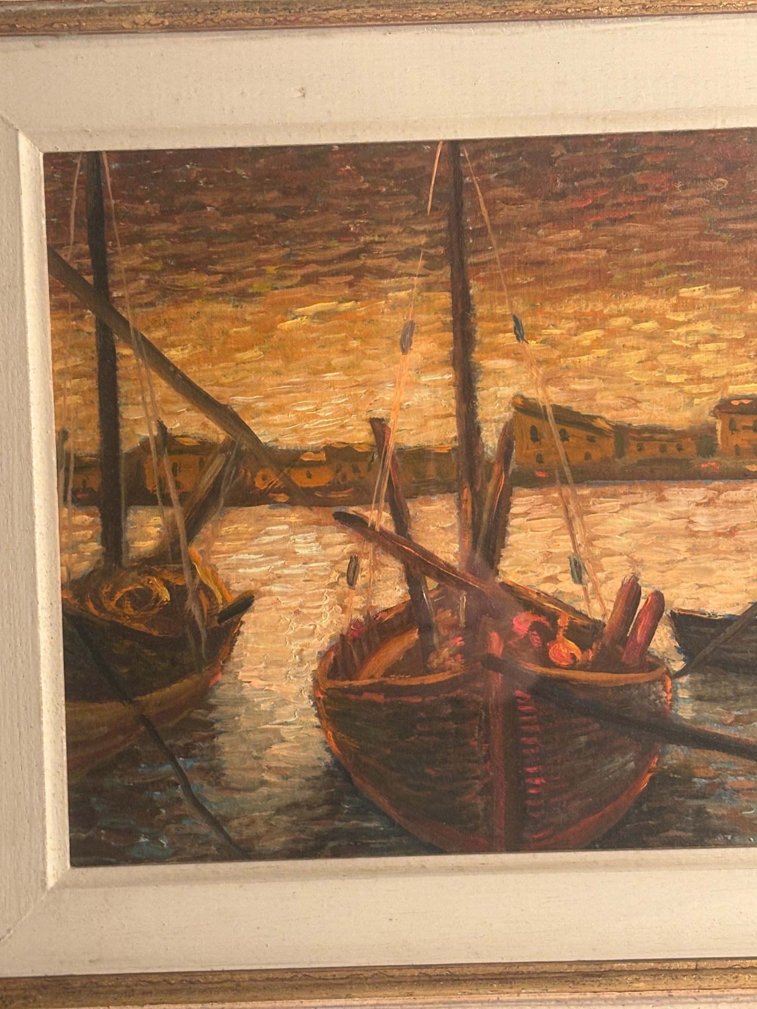 Oil Painting on Canvas Board from Castiglione della Pescaia by Ado Ragazzini