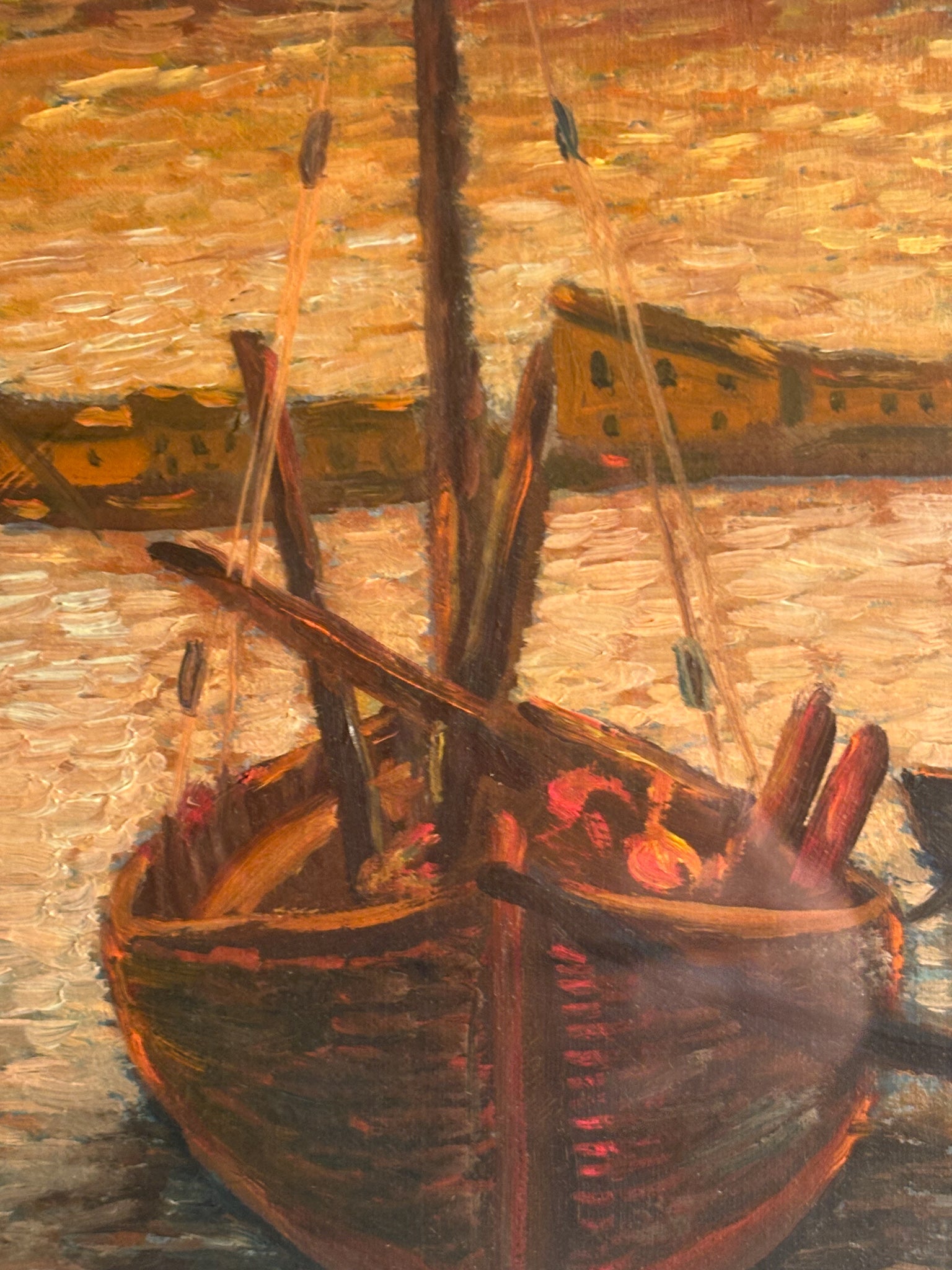 Oil Painting on Canvas Board from Castiglione della Pescaia by Ado Ragazzini