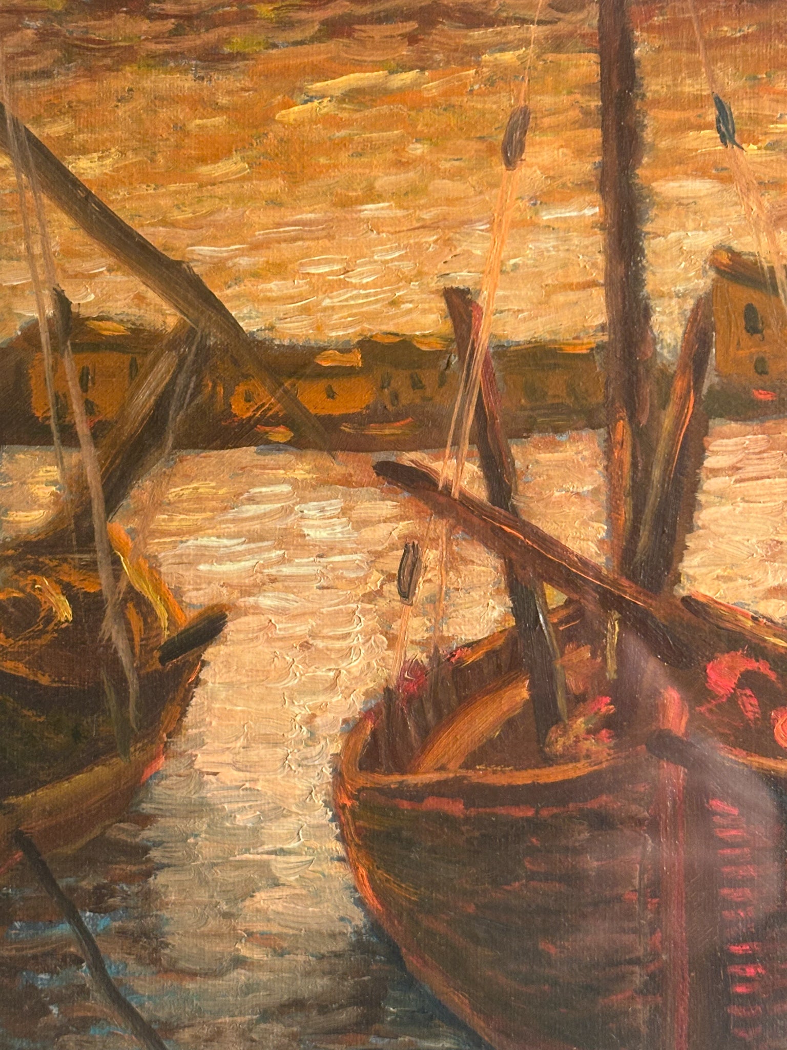 Oil Painting on Canvas Board from Castiglione della Pescaia by Ado Ragazzini