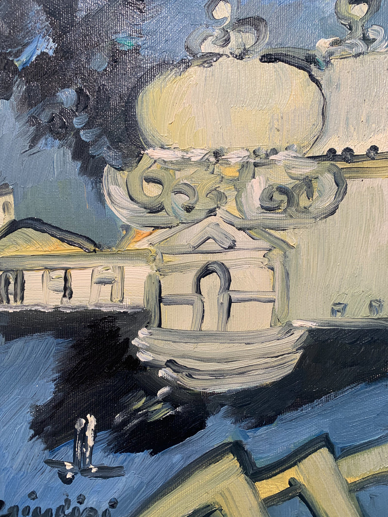 Dipinto Olio su Tela di Venezia di Remo Brindisi Anni 70