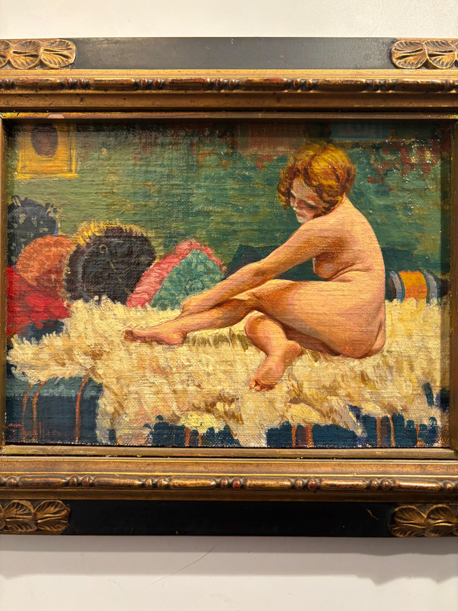 Oil Painting on Panel of Female Nude 1940s