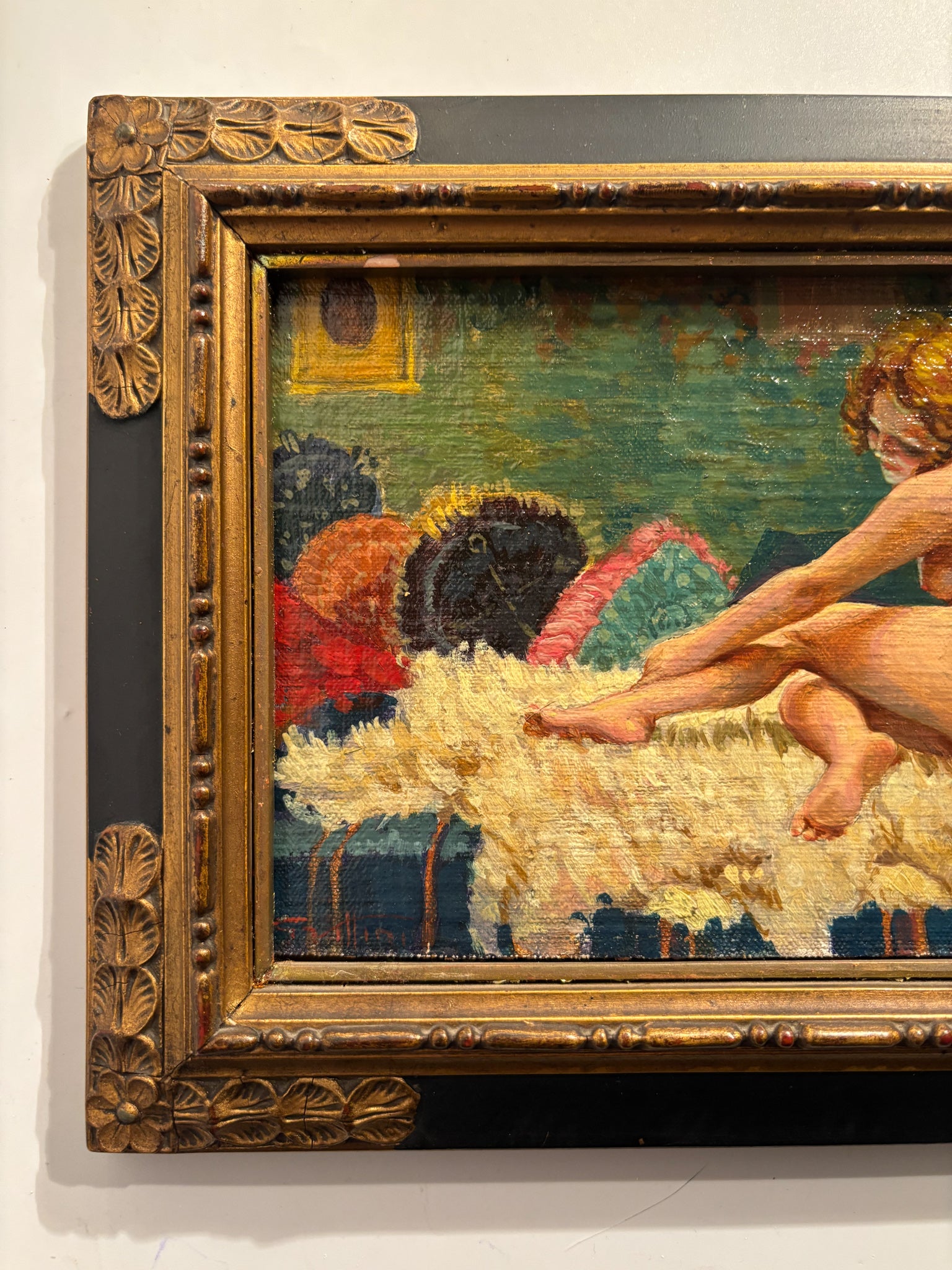 Oil Painting on Panel of Female Nude 1940s