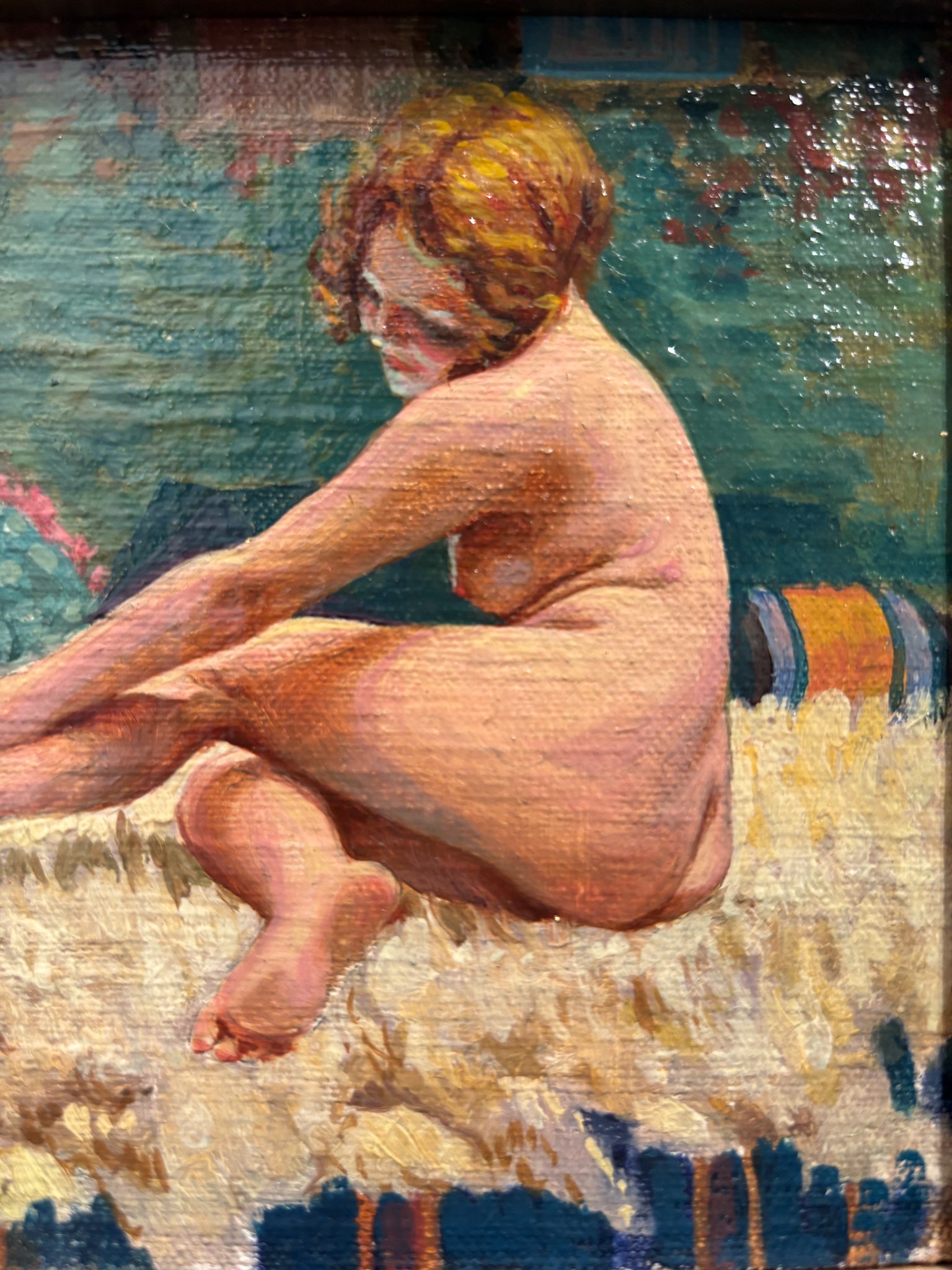 Oil Painting on Panel of Female Nude 1940s