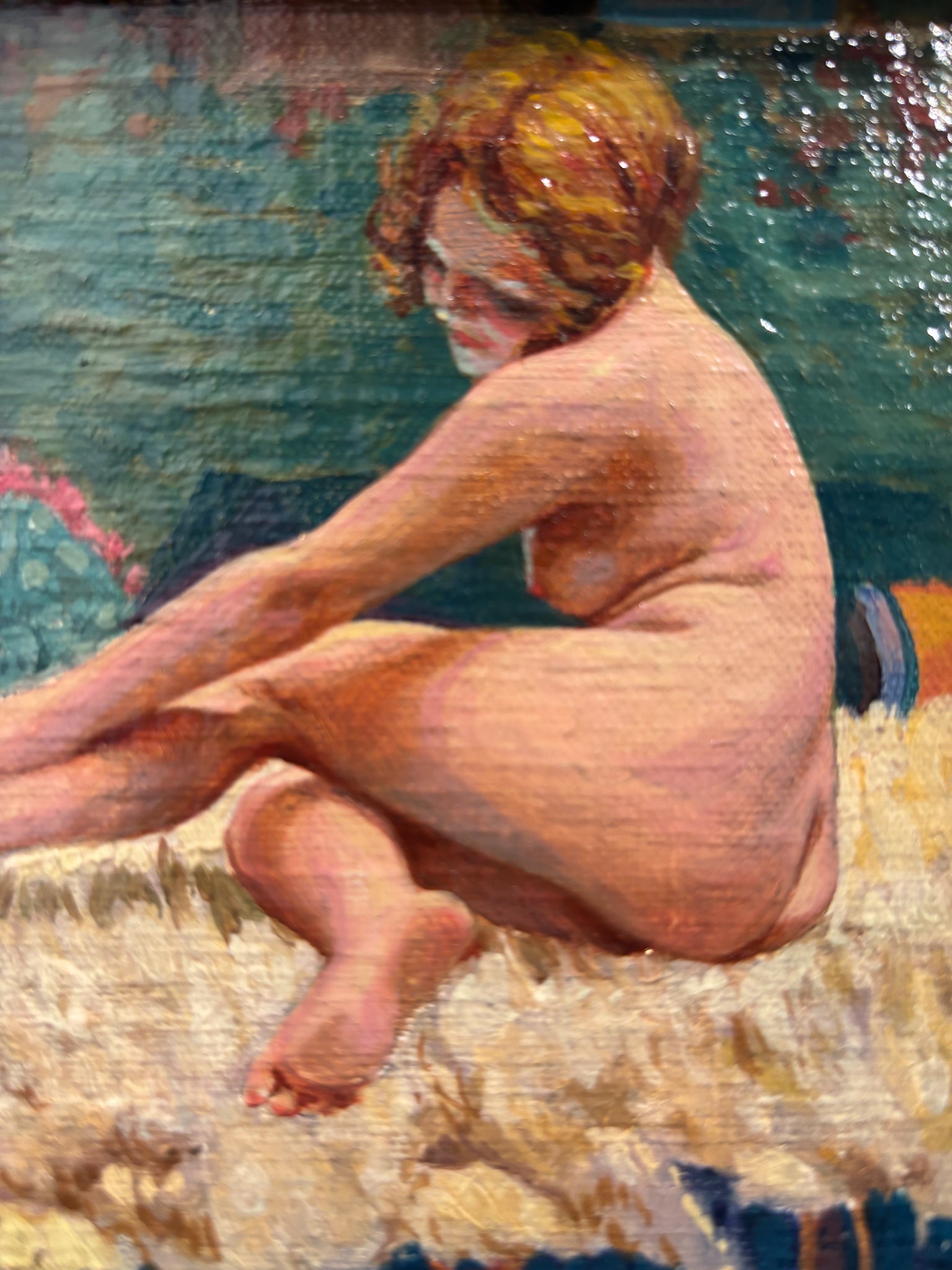 Oil Painting on Panel of Female Nude 1940s