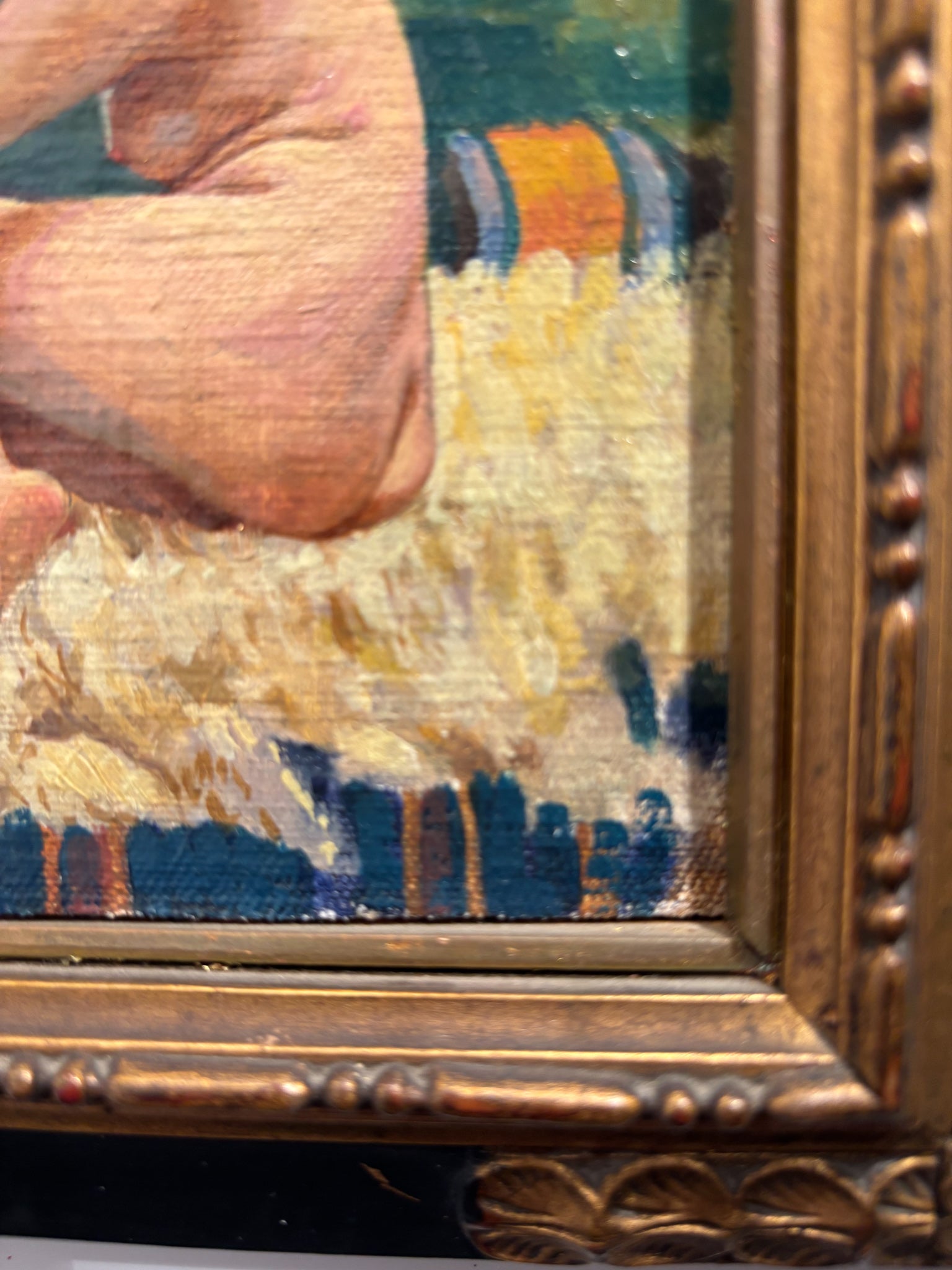 Oil Painting on Panel of Female Nude 1940s