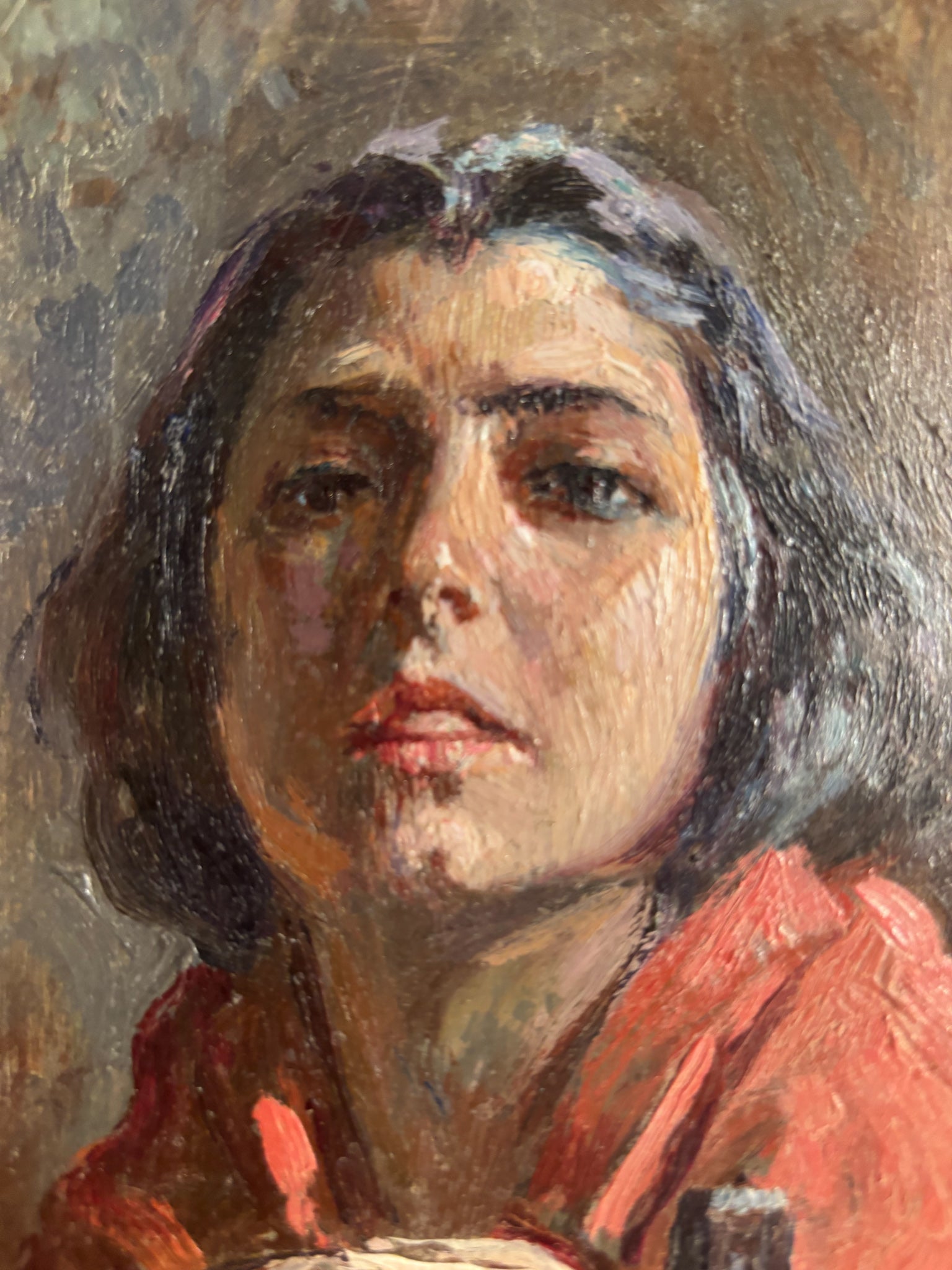 Oil Painting on Canvas of a Woman by Luigi Palumbo from the 1800s