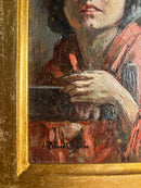 Dipinto Olio su Tavola di Donna di Luigi Palumbo del 1800