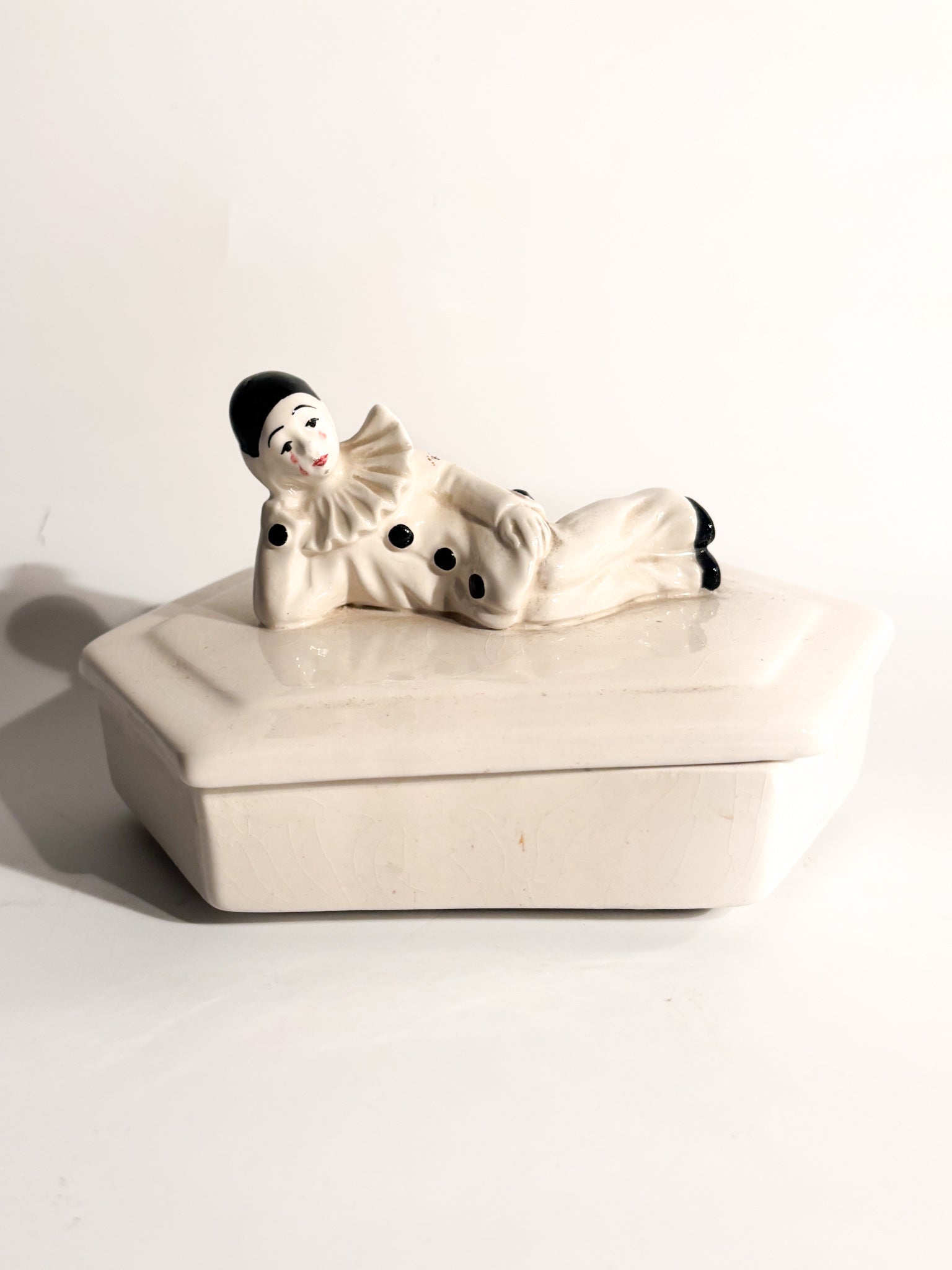 Ceramic Box from Bassano with Pierrot 70s
