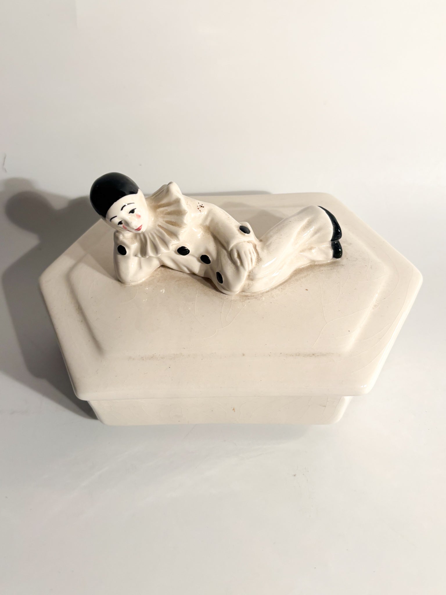 Ceramic Box from Bassano with Pierrot 70s
