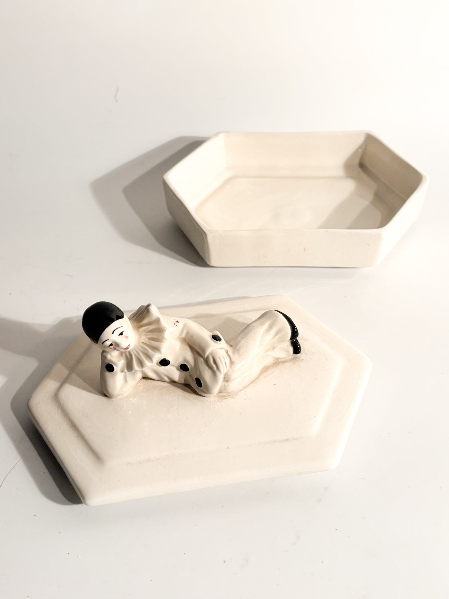 Ceramic Box from Bassano with Pierrot 70s