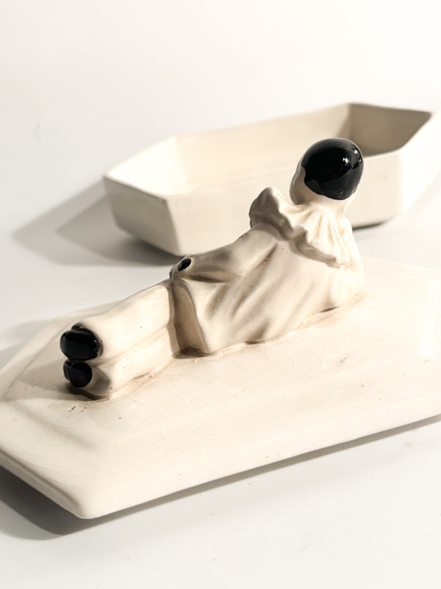 Ceramic Box from Bassano with Pierrot 70s