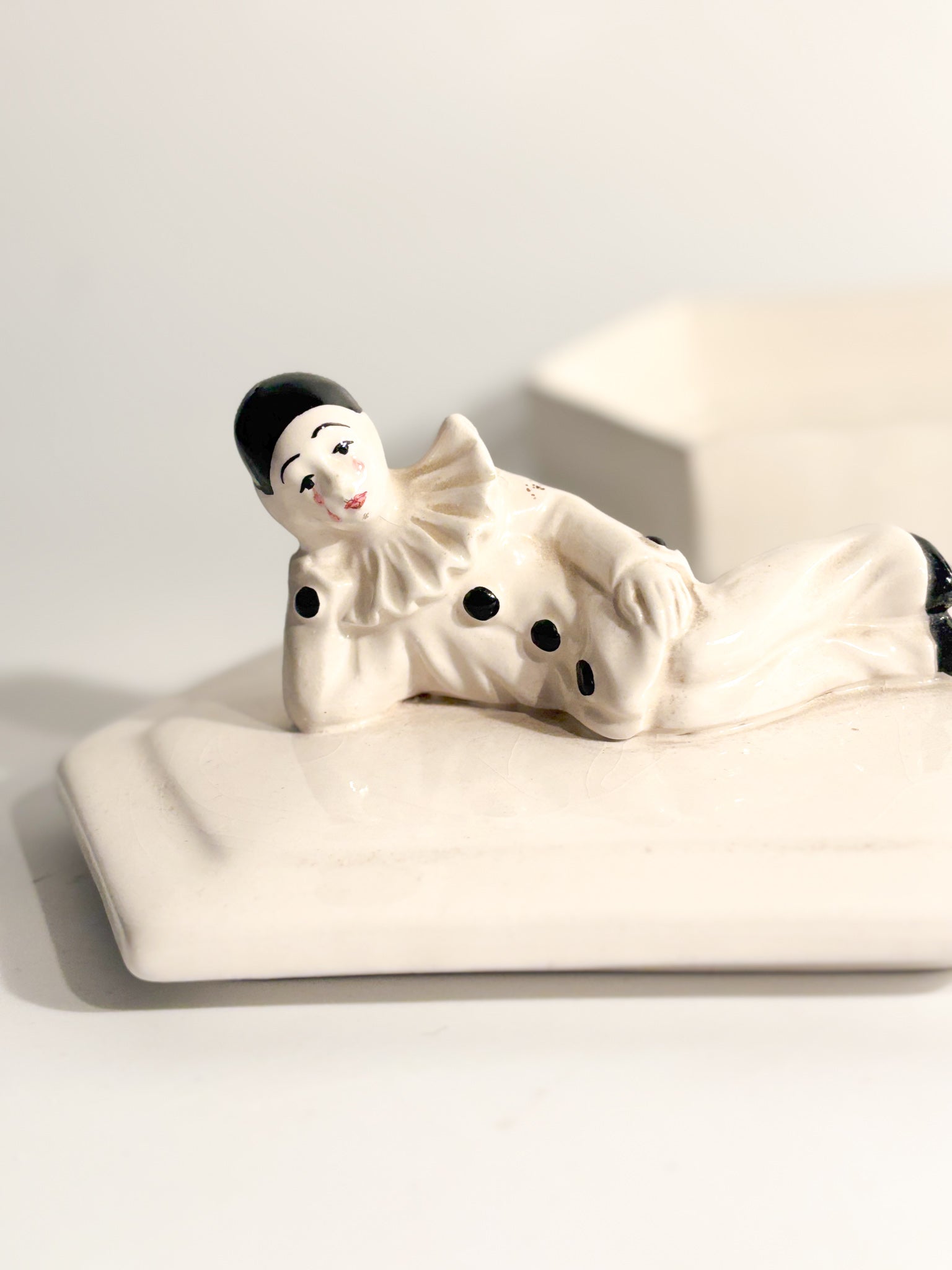 Ceramic Box from Bassano with Pierrot 70s