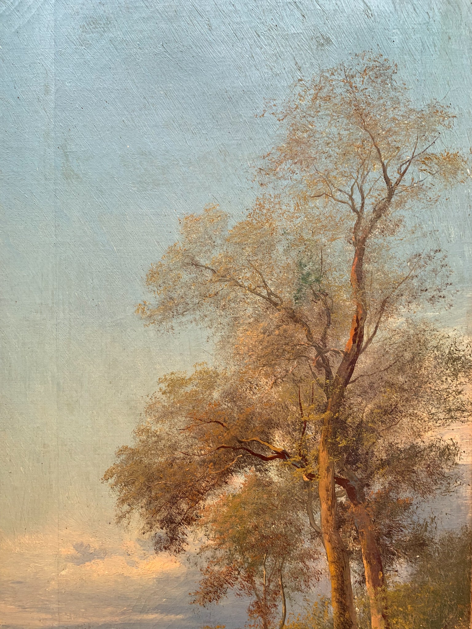 Dipinto Olio su Tela di Paesaggio Autunnale di Henry Markò Primi Novecento