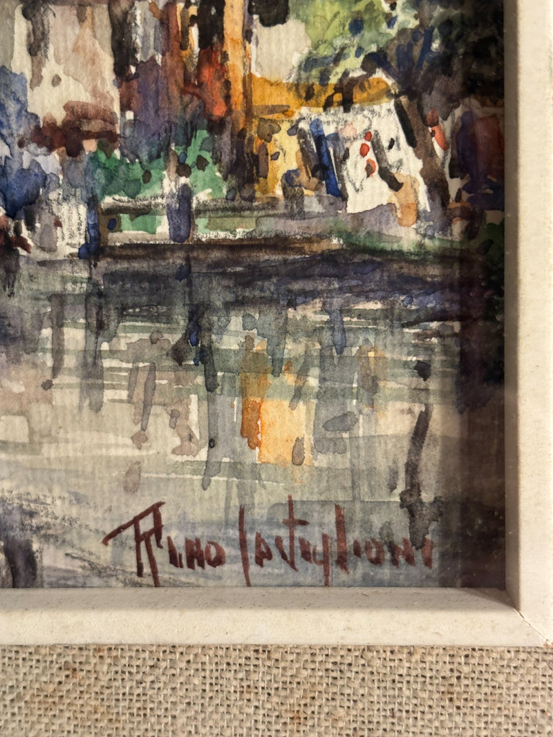 Pair of Watercolors from Milan by Rino Castiglioni 1960s