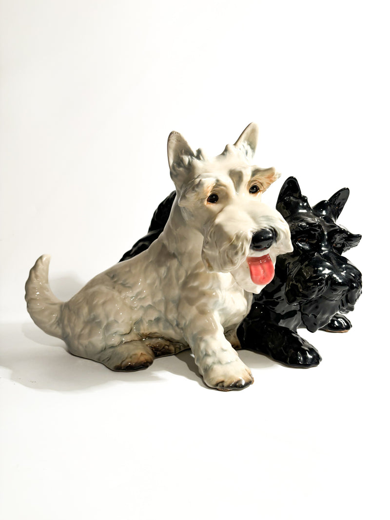 Scultura di Cani Scottish Terrier in Ceramica di Goebel Anni 70