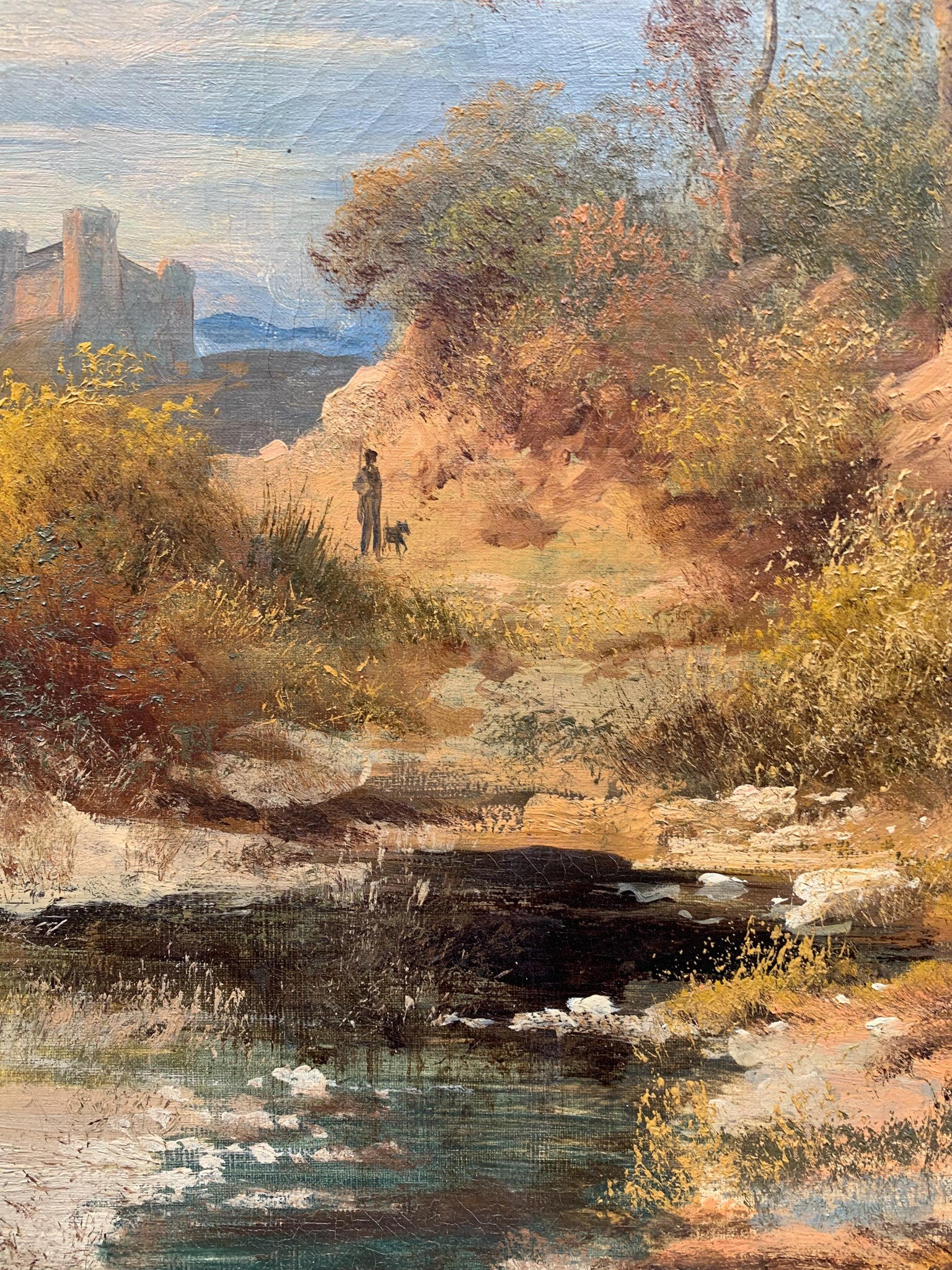 Dipinto Olio su Tela di Paesaggio Autunnale di Henry Markò Primi Novecento