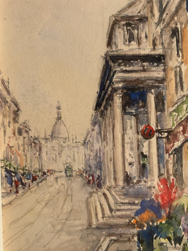 Pair of Watercolors from Milan by Rino Castiglioni 1960s