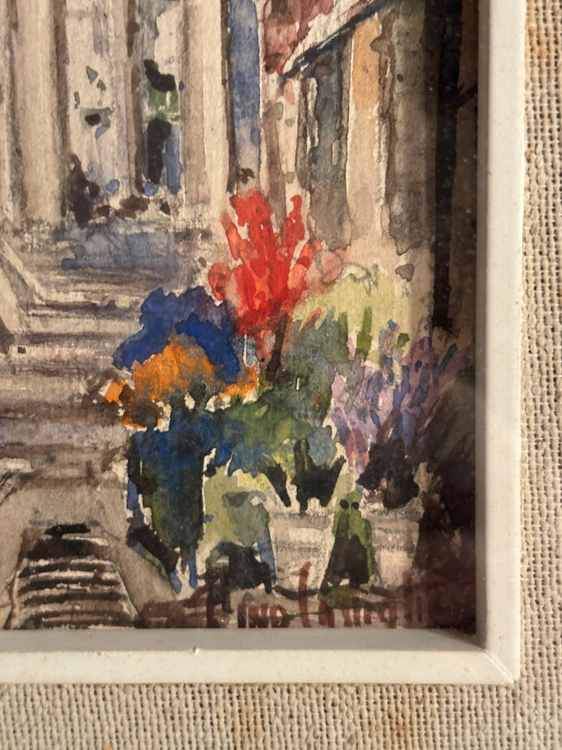 Pair of Watercolors from Milan by Rino Castiglioni 1960s