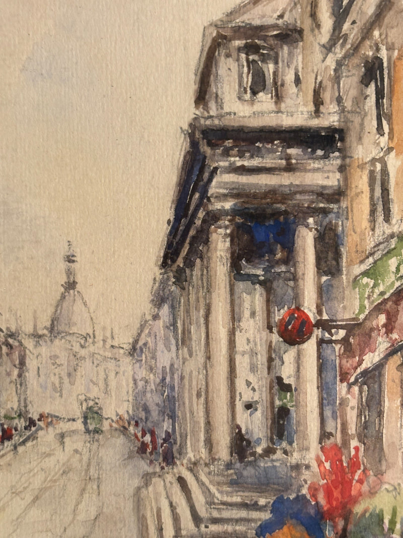 Pair of Watercolors from Milan by Rino Castiglioni 1960s