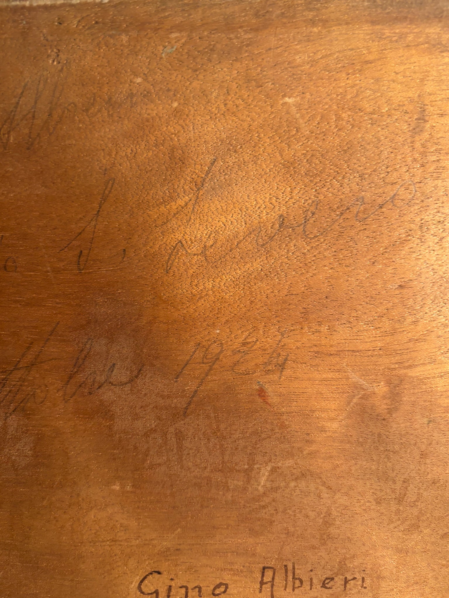 Oil Painting on Board of Venice Canal by Gino Albieri 1920s