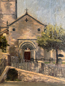 Oil Painting on Cardboard of Church from the 60s
