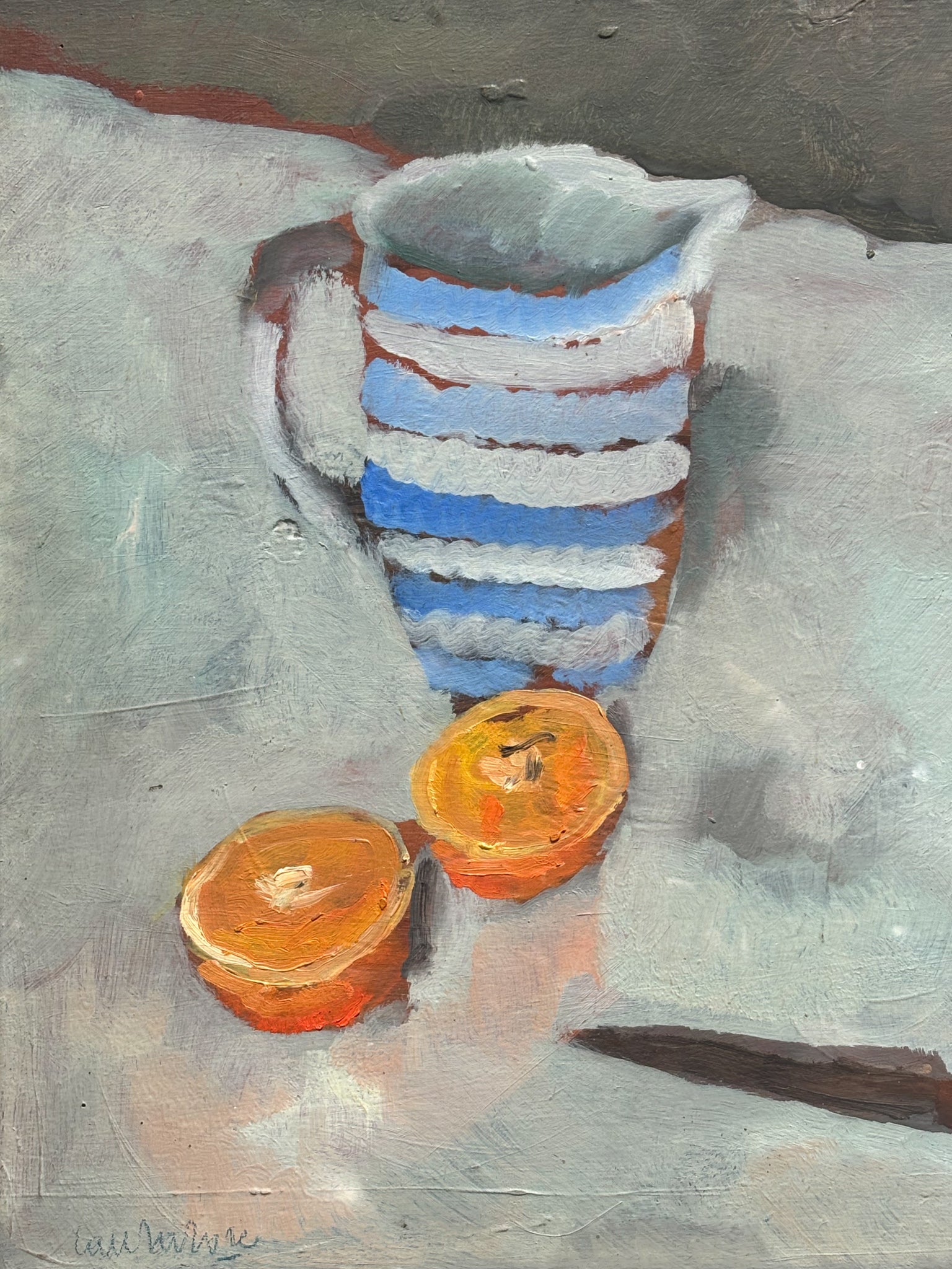 Oil Painting on Board of Still Life by Domenico Cantatore 60s