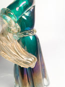 Scultura in Vetro di Murano Iridescente con Foglie d'Oro di Archimede Seguso Anni 40