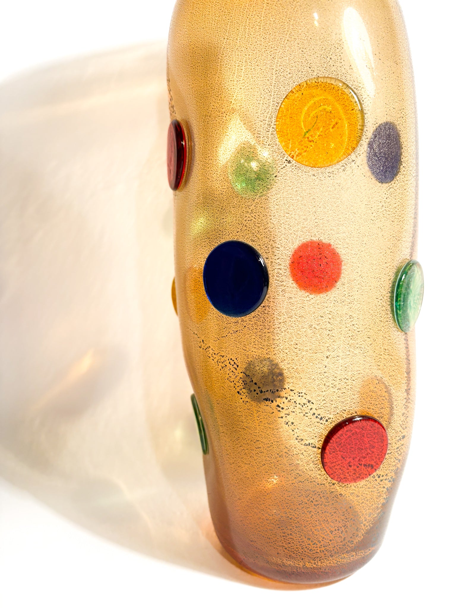 La Murrina Vase in Multicolored Murano Glass with Gold Leaf from the 1980s
