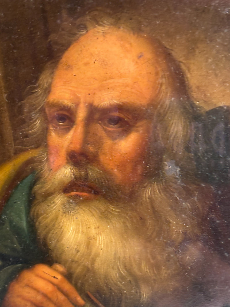 Oil Painting on Panel of Elderly Man with Beard Nineteenth Century