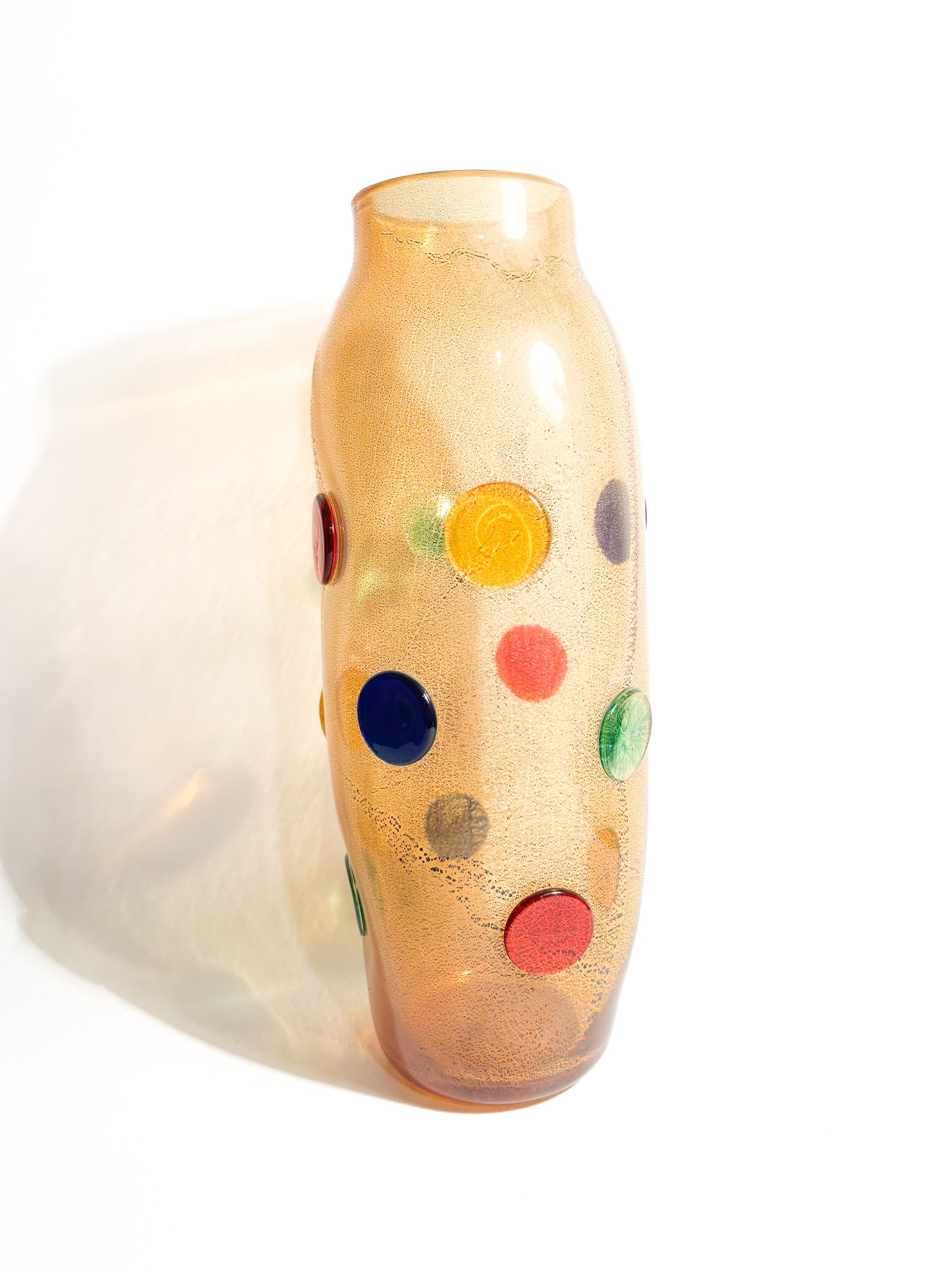 La Murrina Vase in Multicolored Murano Glass with Gold Leaf from the 1980s