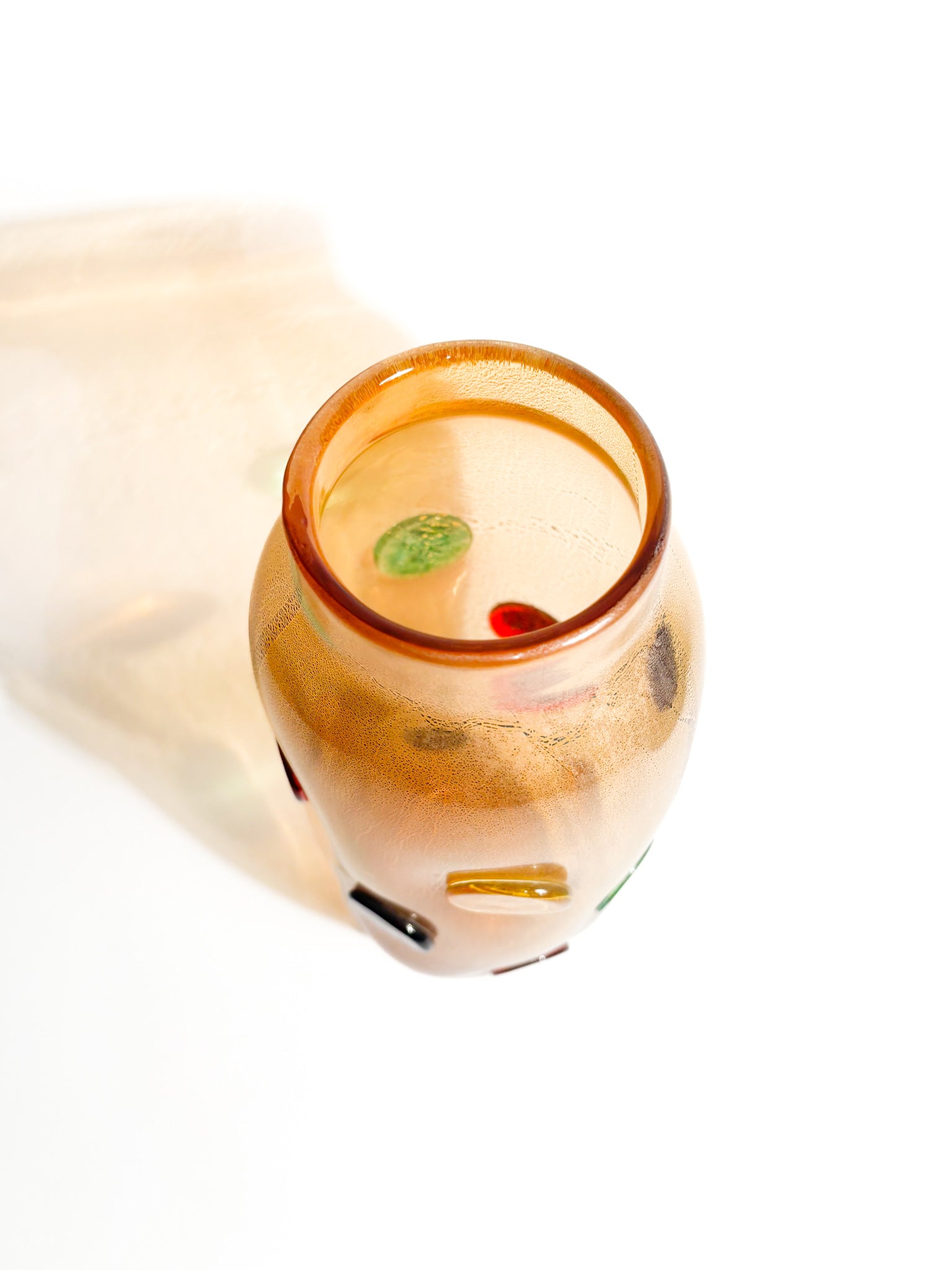 La Murrina Vase in Multicolored Murano Glass with Gold Leaf from the 1980s