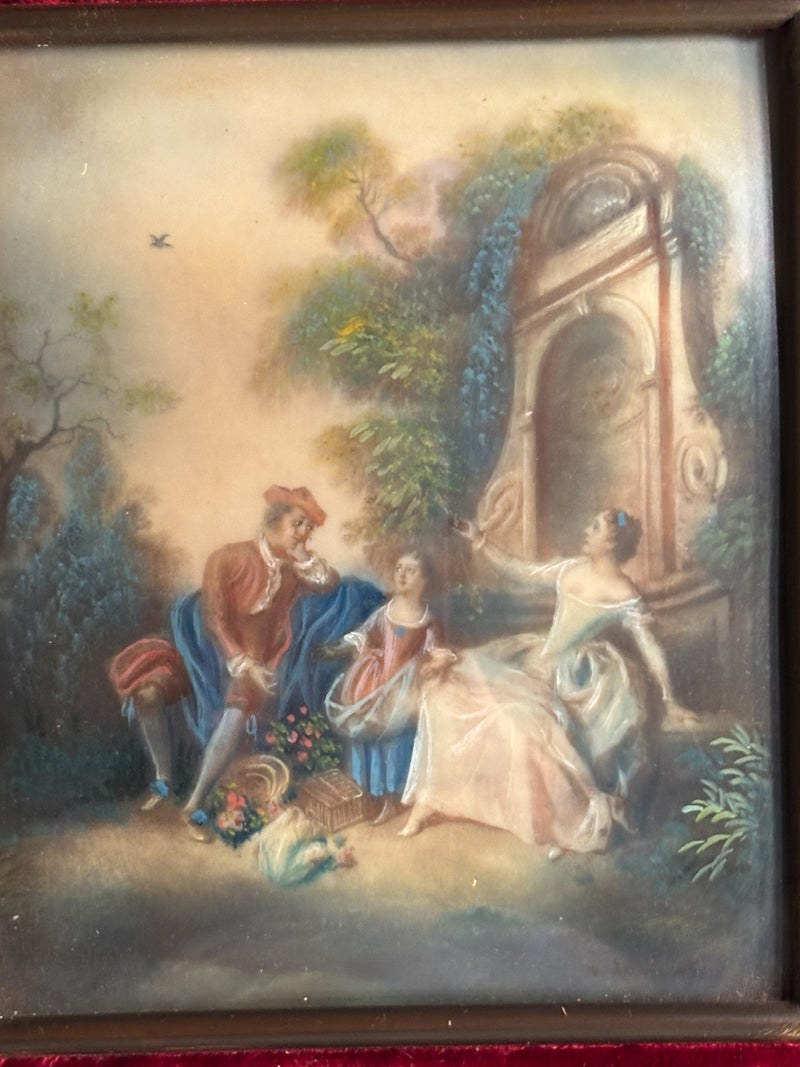 Pair of Classic Miniatures Oil on Cardboard Nineteenth Century