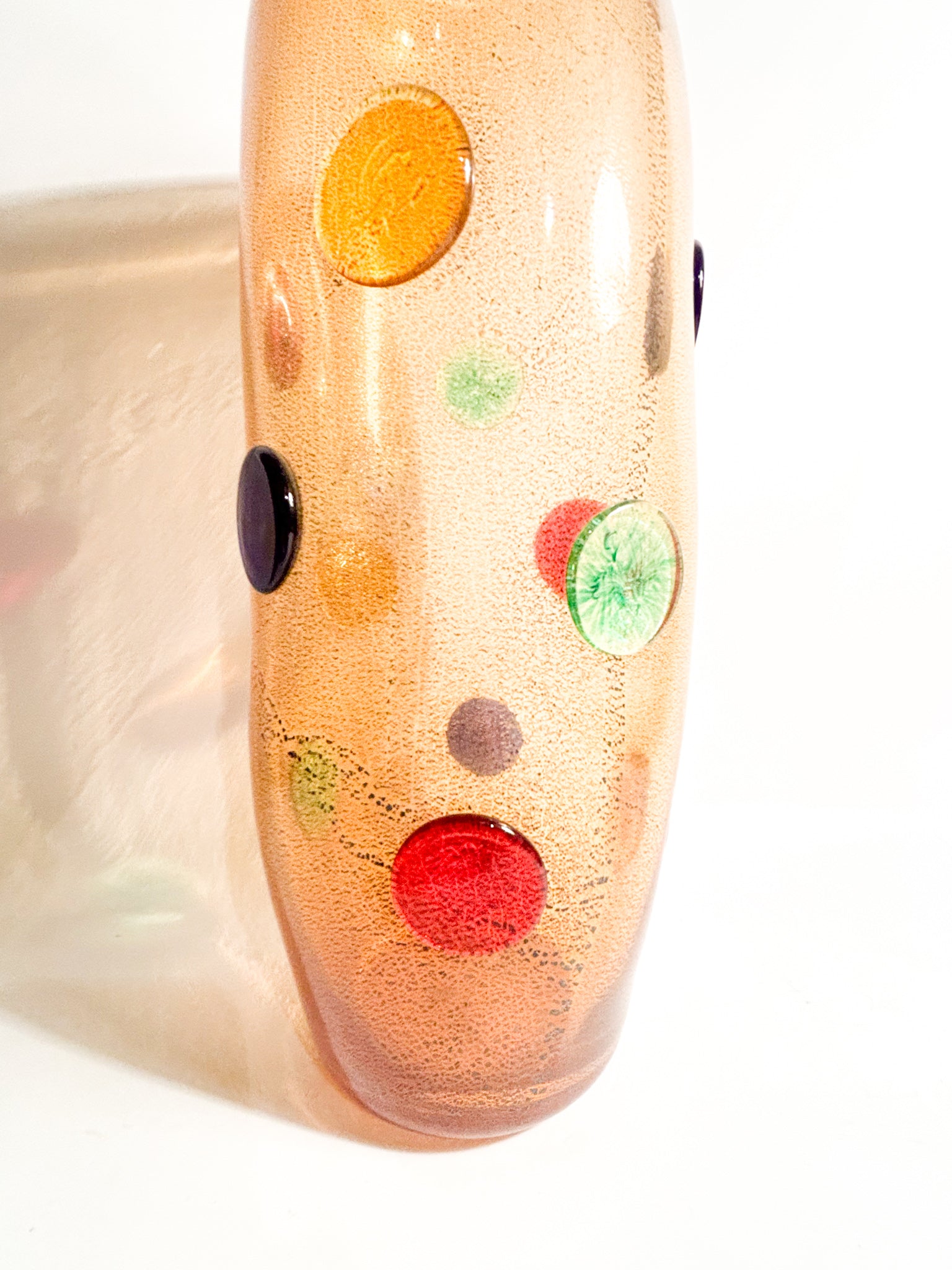 La Murrina Vase in Multicolored Murano Glass with Gold Leaf from the 1980s